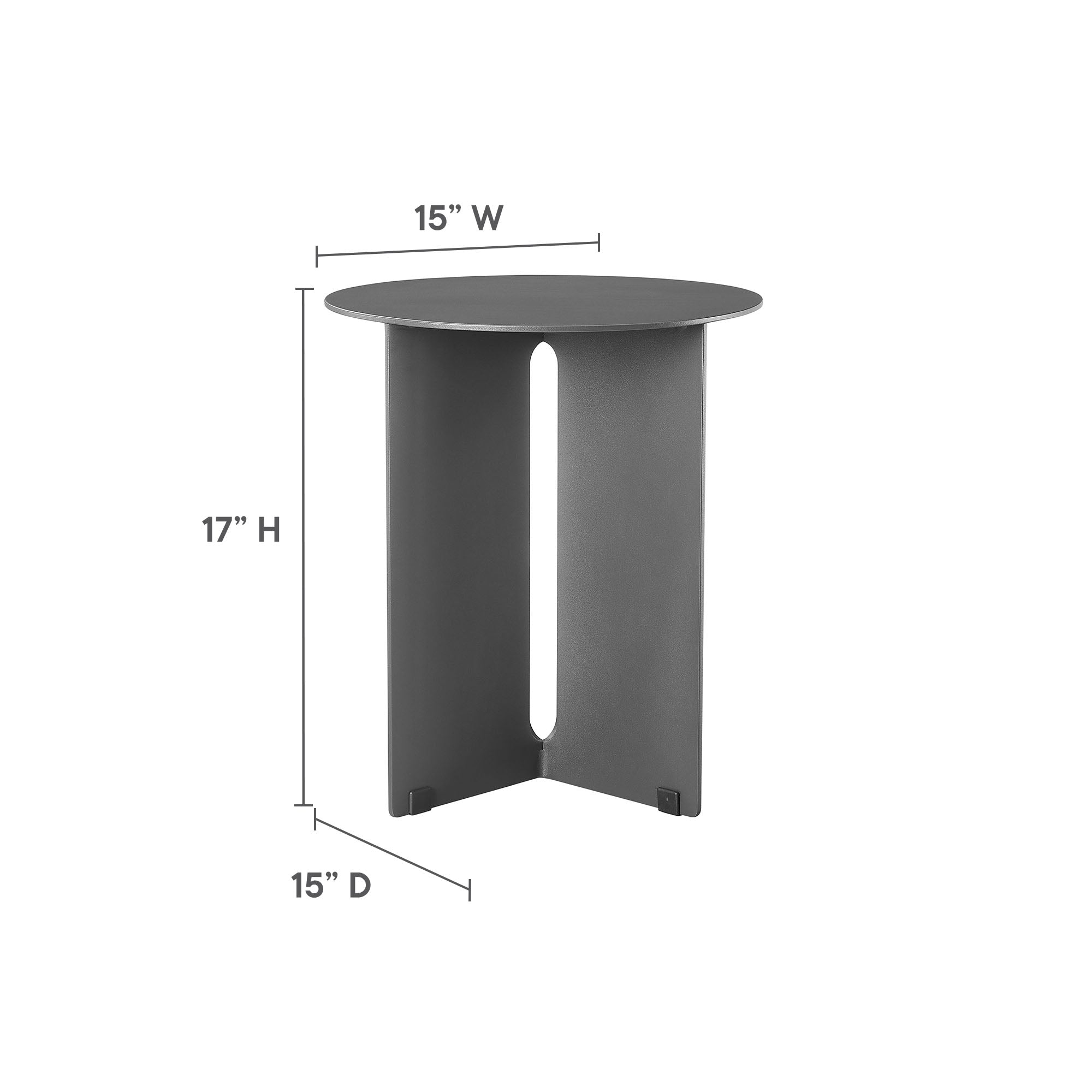 Tecton Outdoor Patio Aluminum Side Table, Charcoal