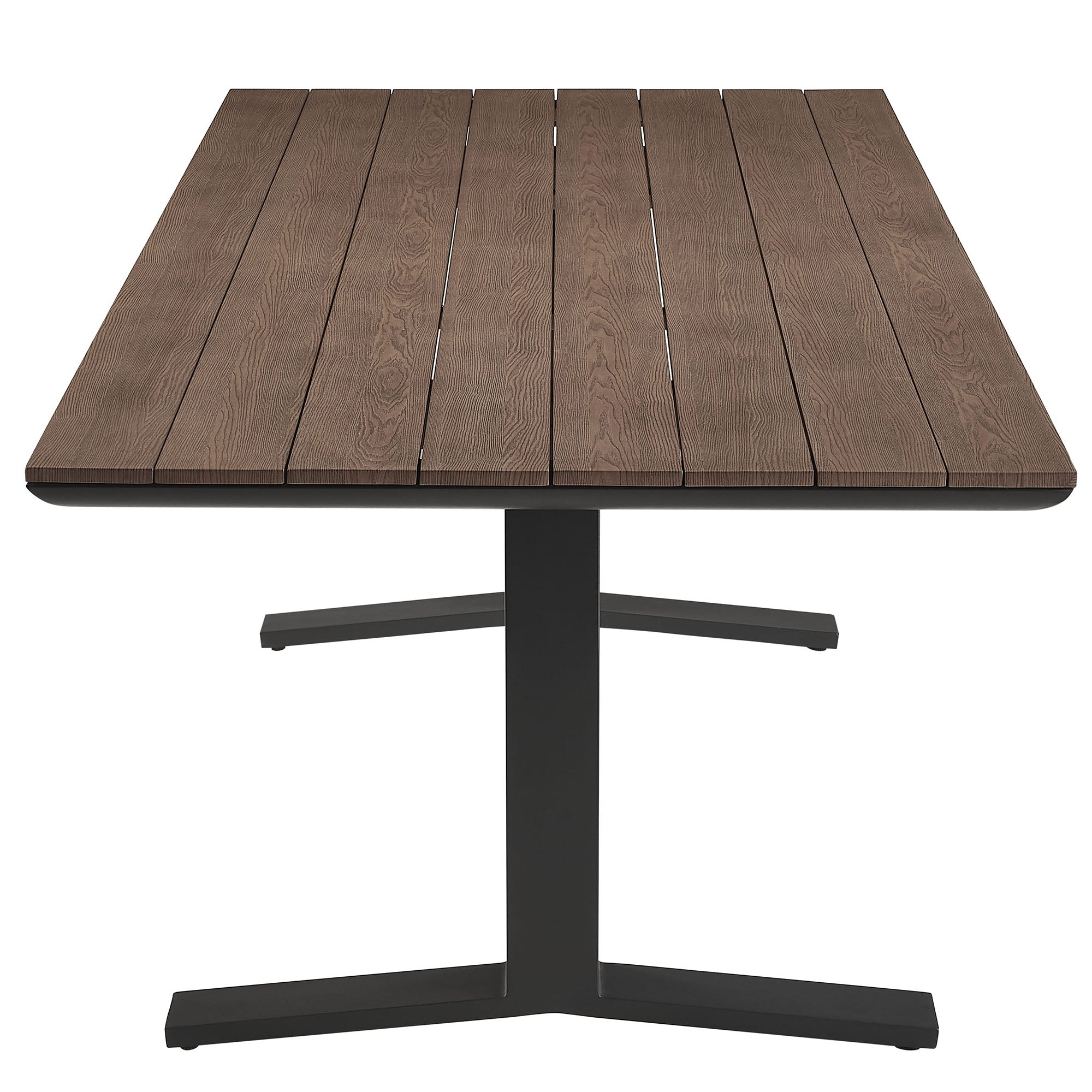 Gavelston 91" Outdoor Patio Aluminum Dining Table, Gray Wash Charcoal Gray