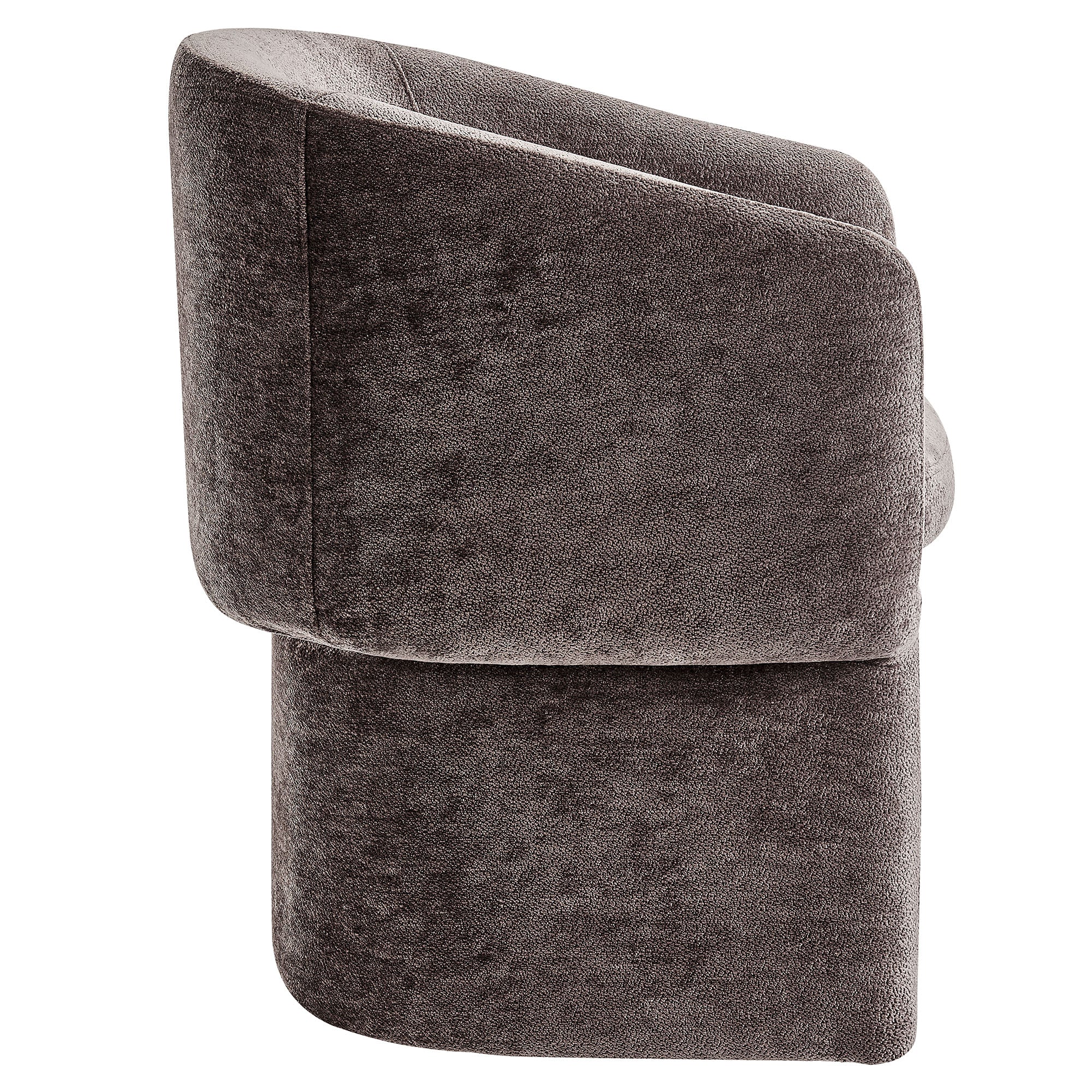 Verity Barrel Back Chenille Dining Armchair, Chocolate Brown