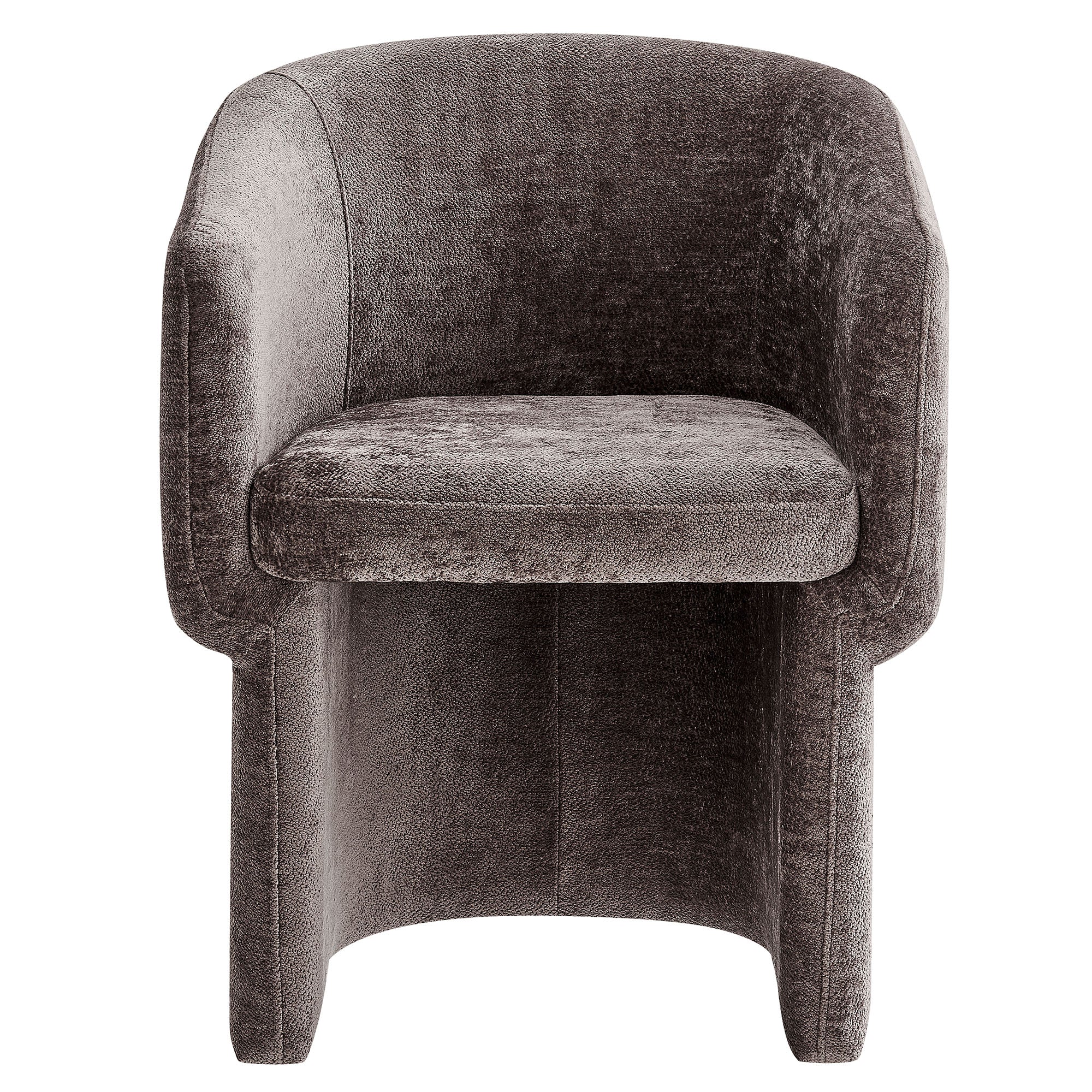 Verity Barrel Back Chenille Dining Armchair, Chocolate Brown