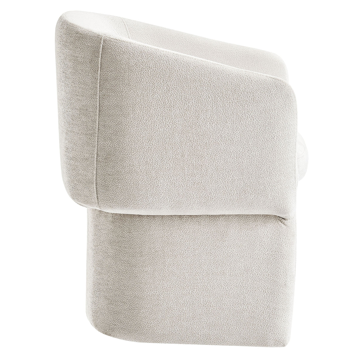 Verity Barrel Back Chenille Dining Armchair, Ivory