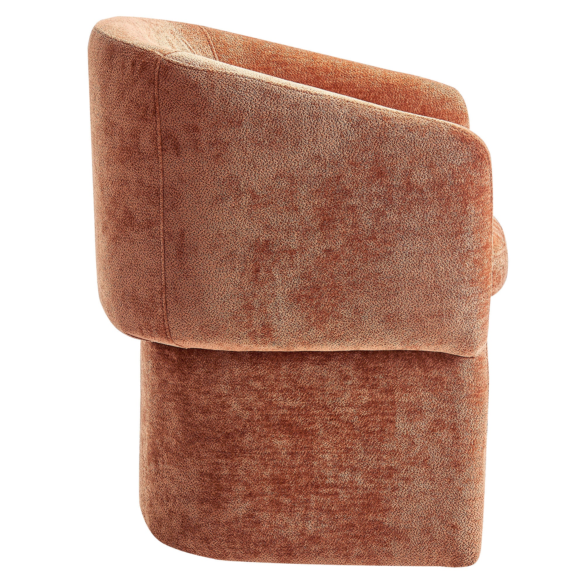 Verity Barrel Back Chenille Dining Armchair, Rust