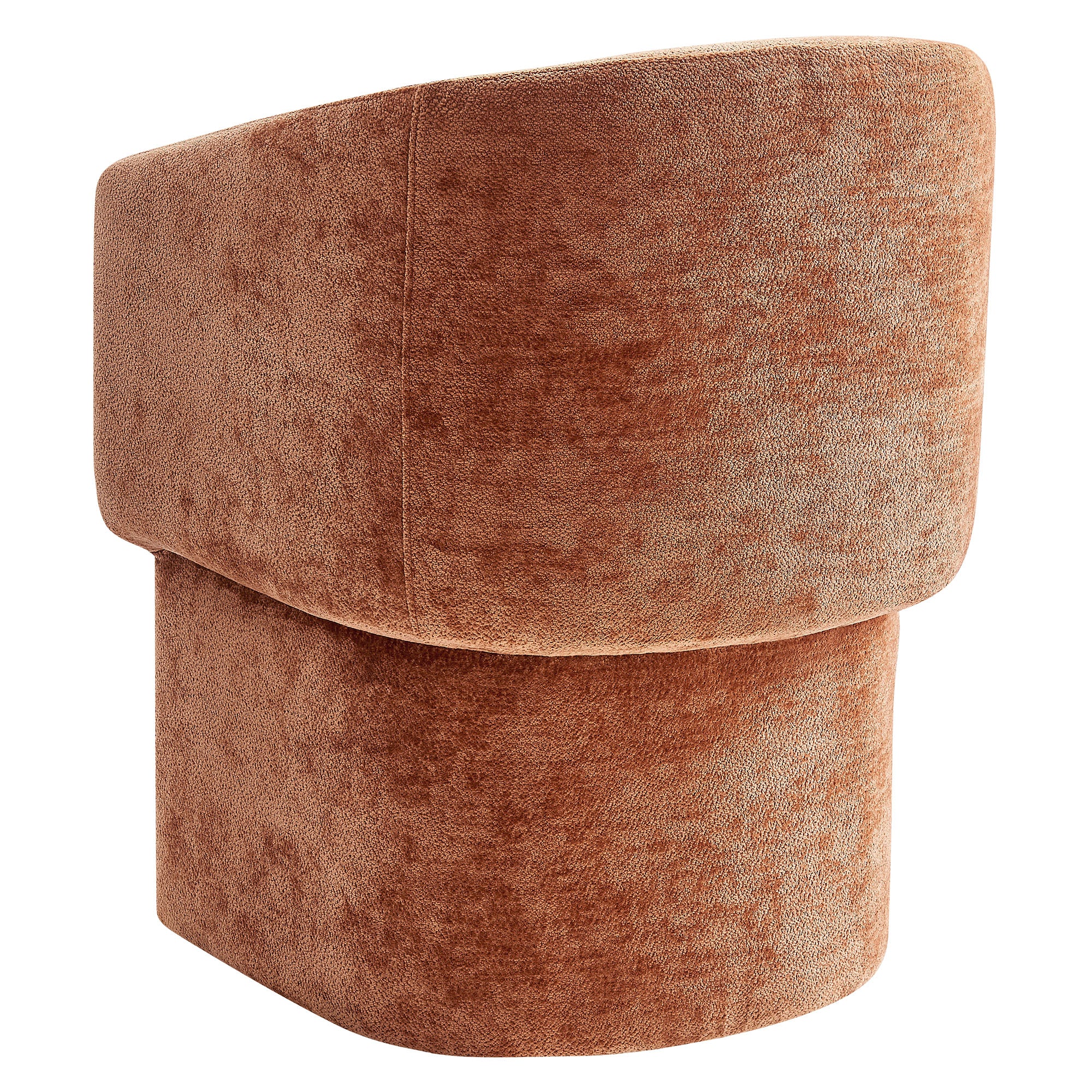 Verity Barrel Back Chenille Dining Armchair, Rust