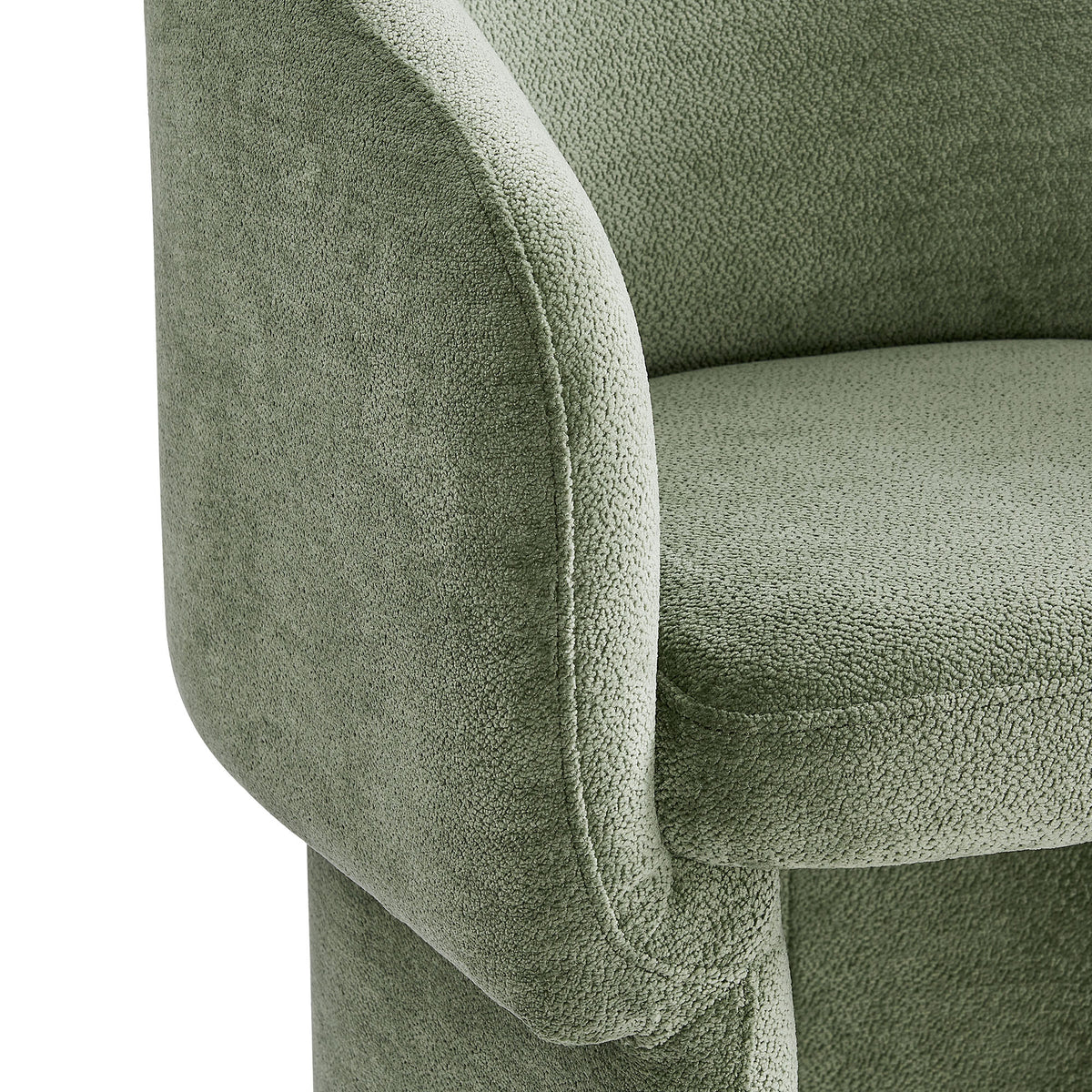 Verity Barrel Back Chenille Dining Armchair, Sage