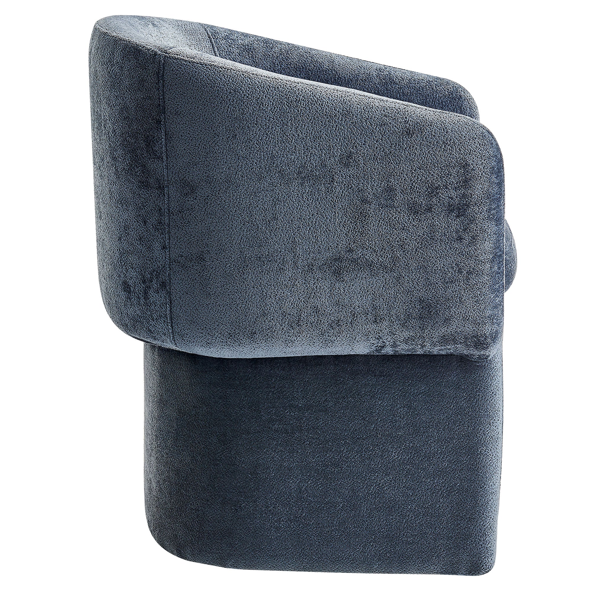 Verity Barrel Back Chenille Dining Armchair, Slate Blue