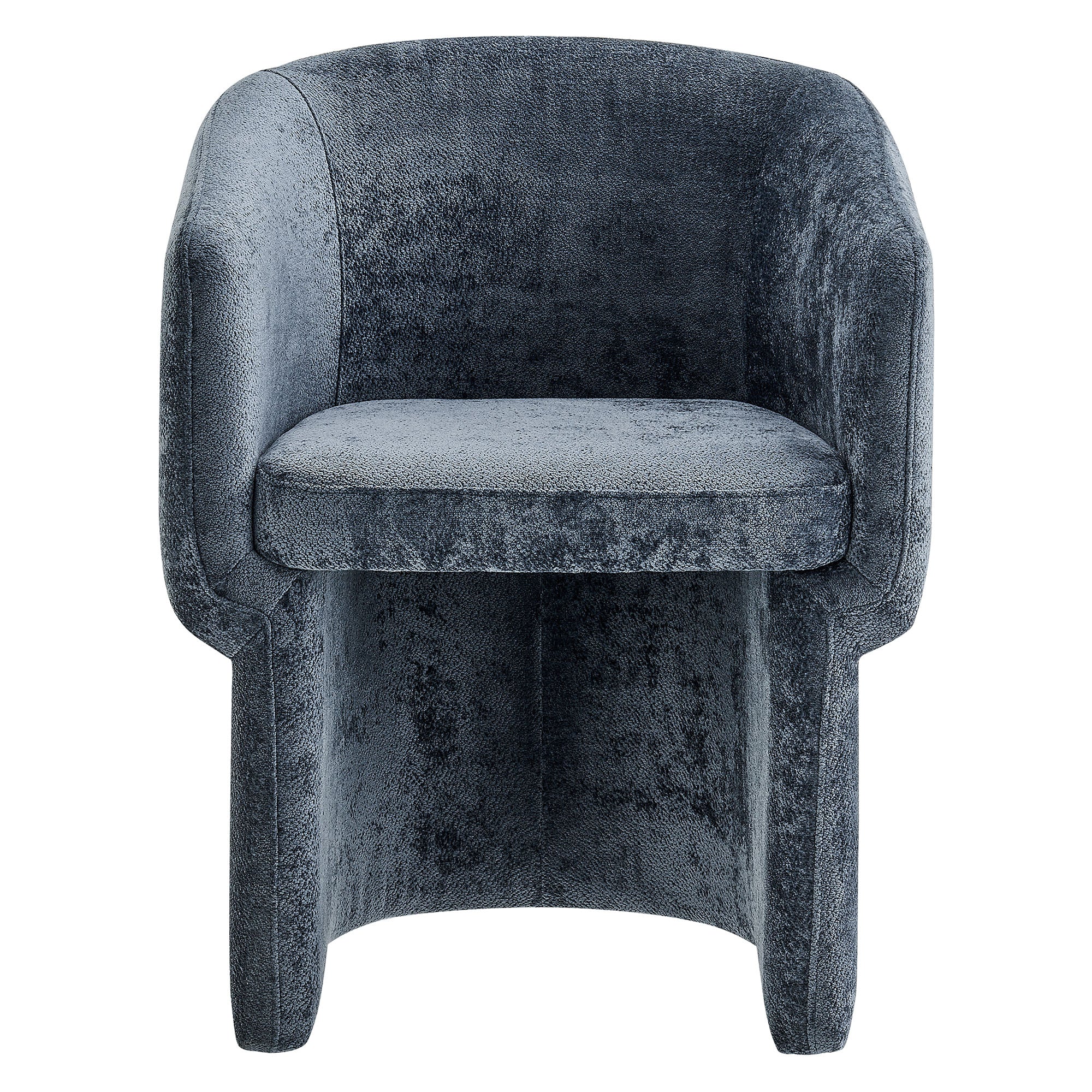 Verity Barrel Back Chenille Dining Armchair, Slate Blue