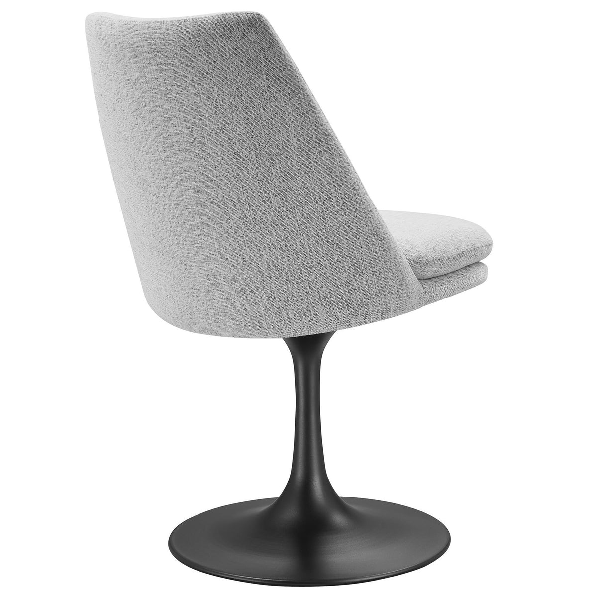 Lippa Swivel Dining Upholstered Side Chair, Black Light Gray