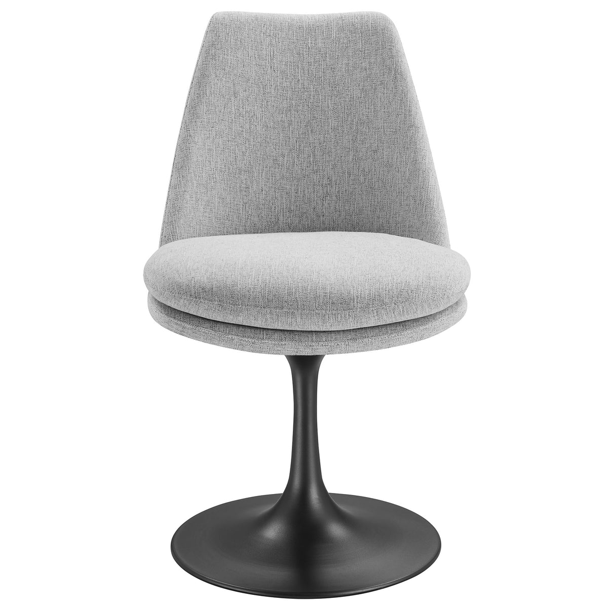 Lippa Swivel Dining Upholstered Side Chair, Black Light Gray