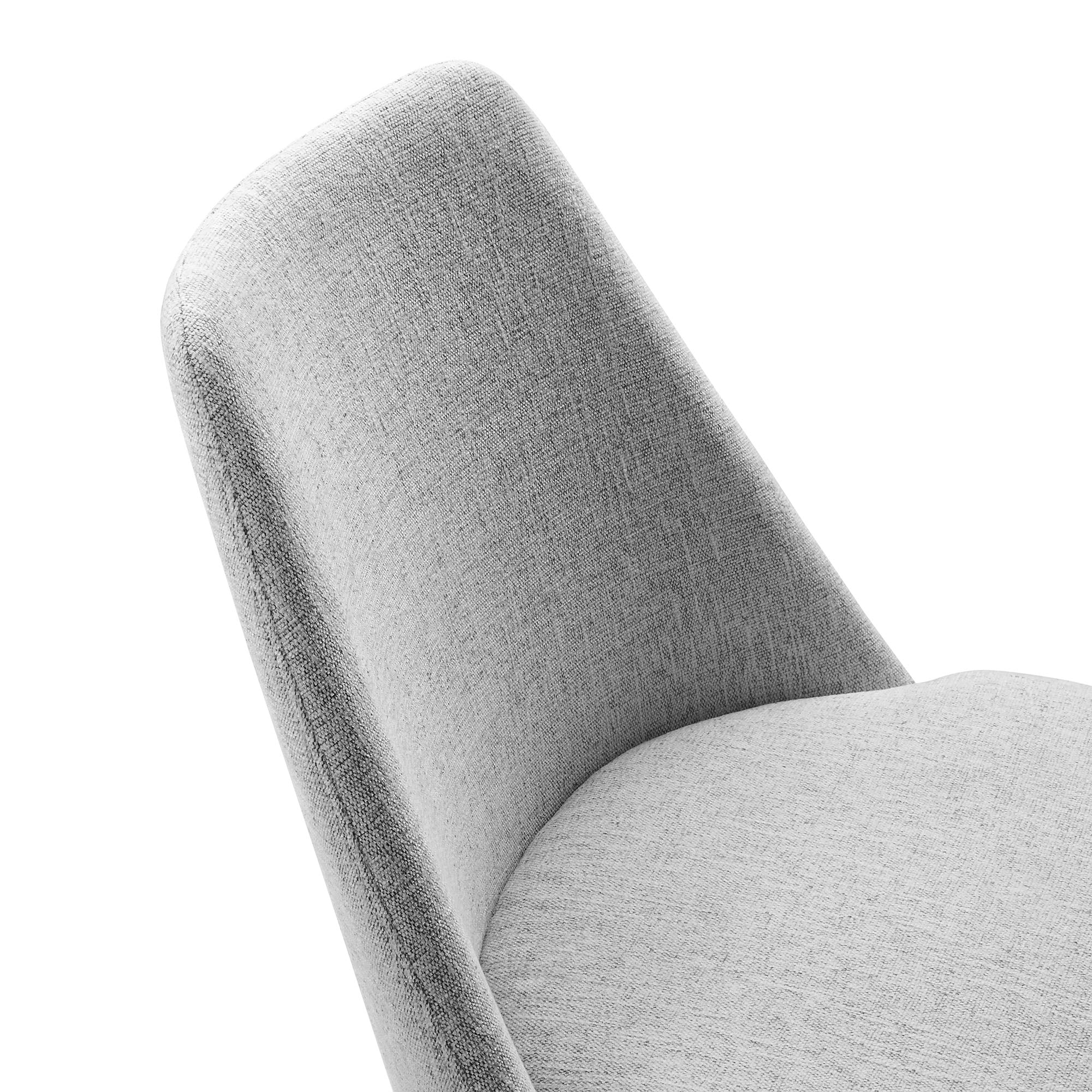 Lippa Swivel Dining Upholstered Side Chair, White Light Gray