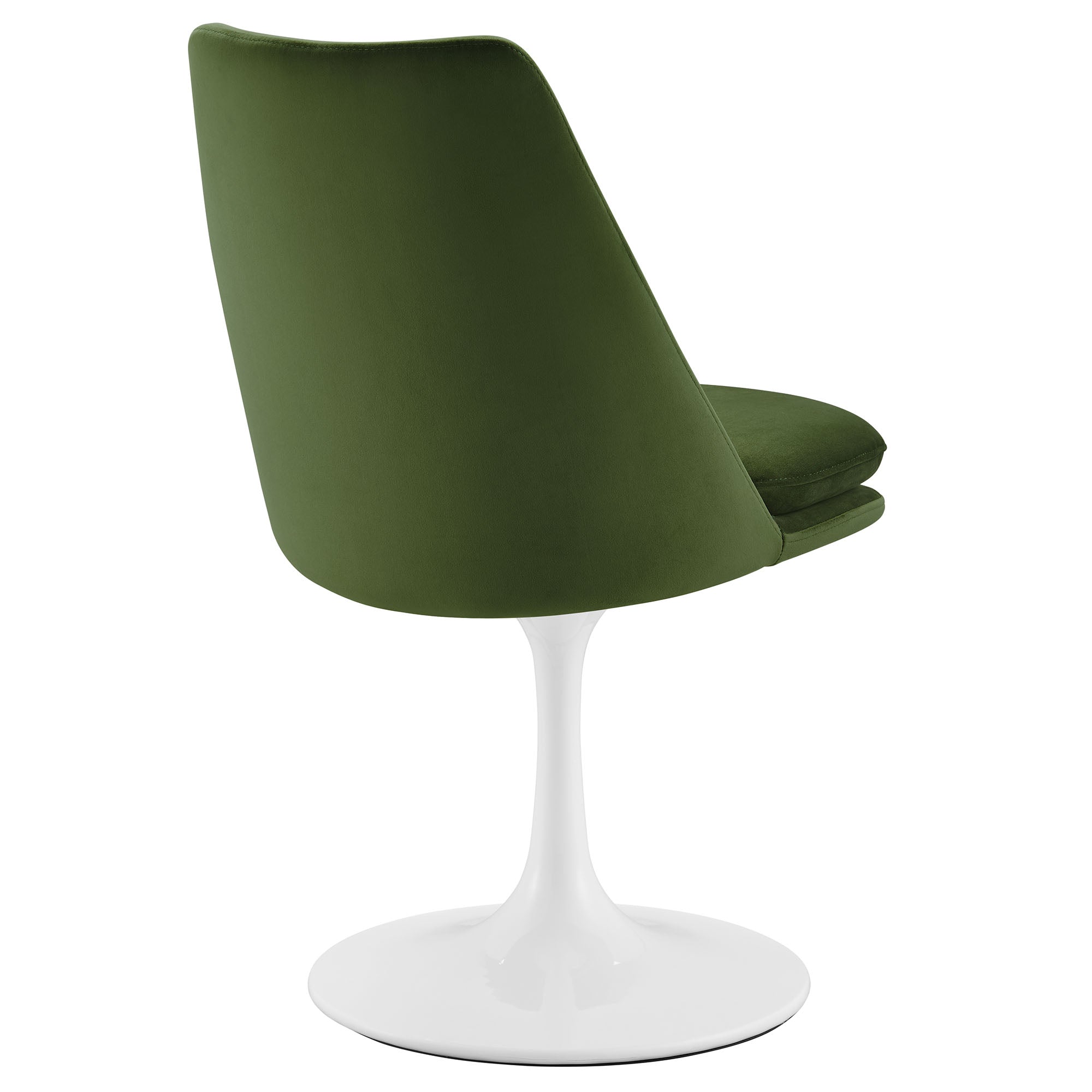 Lippa Swivel Dining Performance Velvet Side Chair, White Moss Green