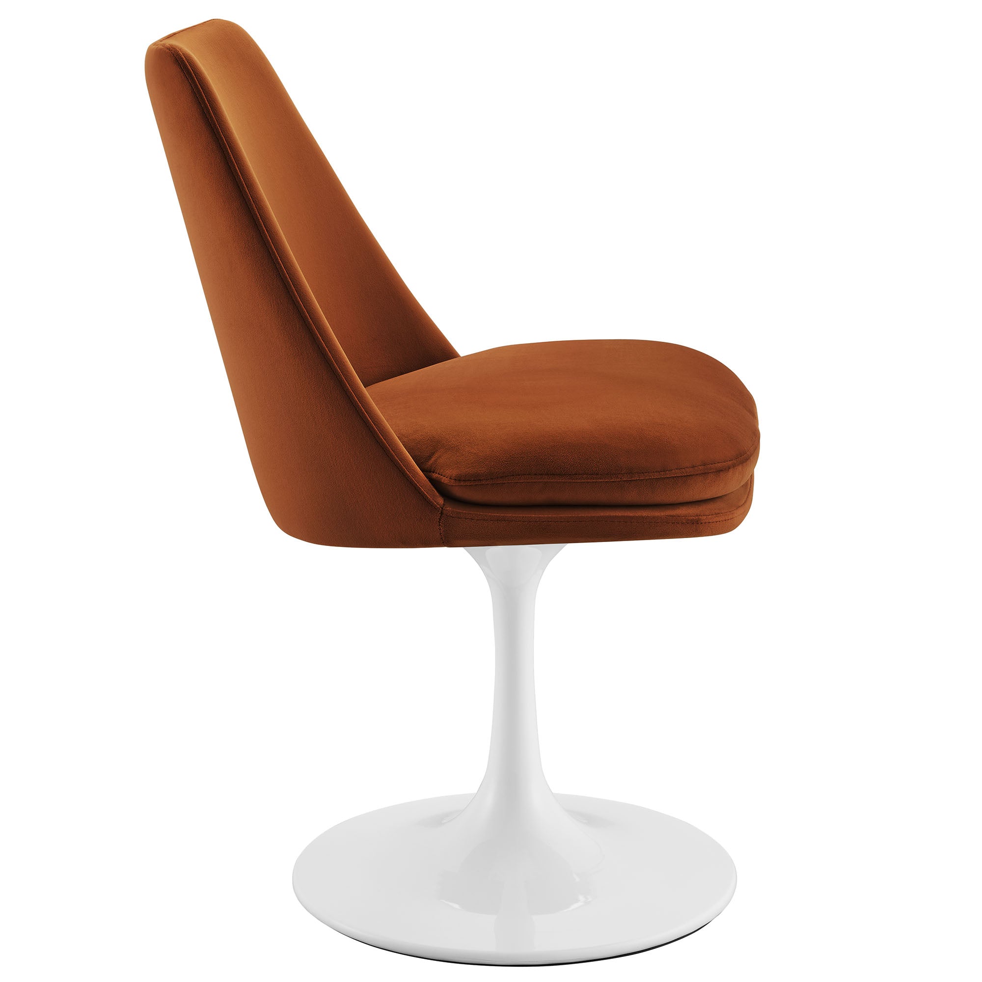 Lippa Swivel Dining Performance Velvet Side Chair, White Rust