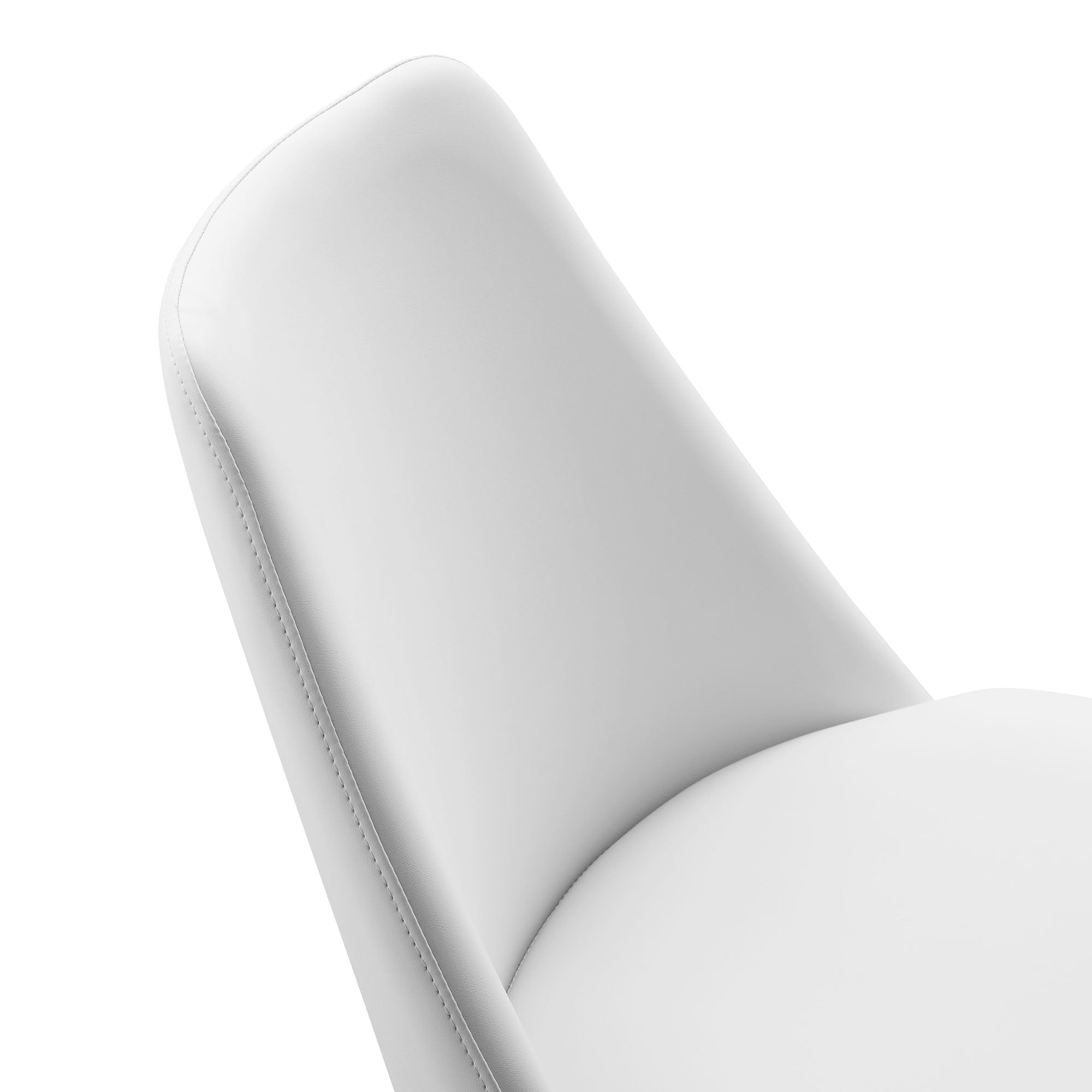 Lippa Swivel Dining Vegan Leather Side Chair, White White