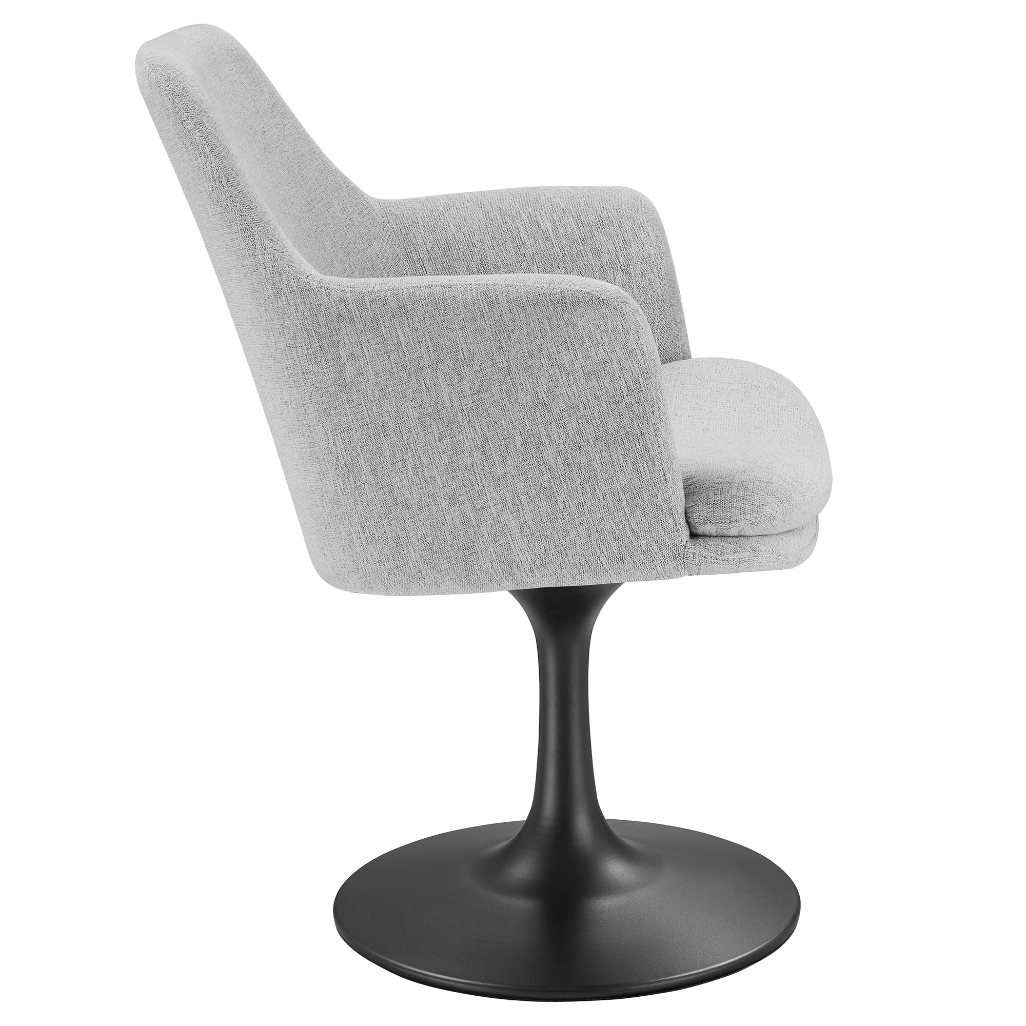 Lippa Swivel Dining Upholstered Armchair, Black Light Gray
