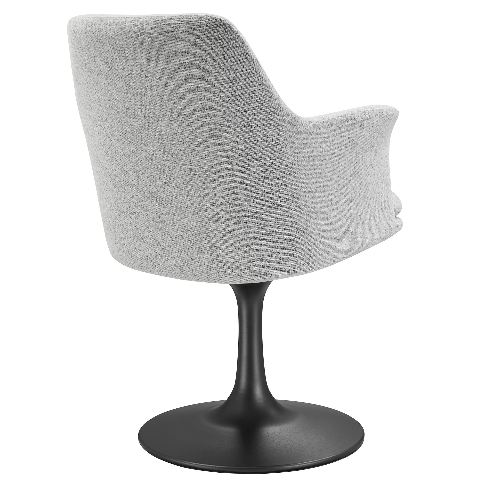 Lippa Swivel Dining Upholstered Armchair, Black Light Gray
