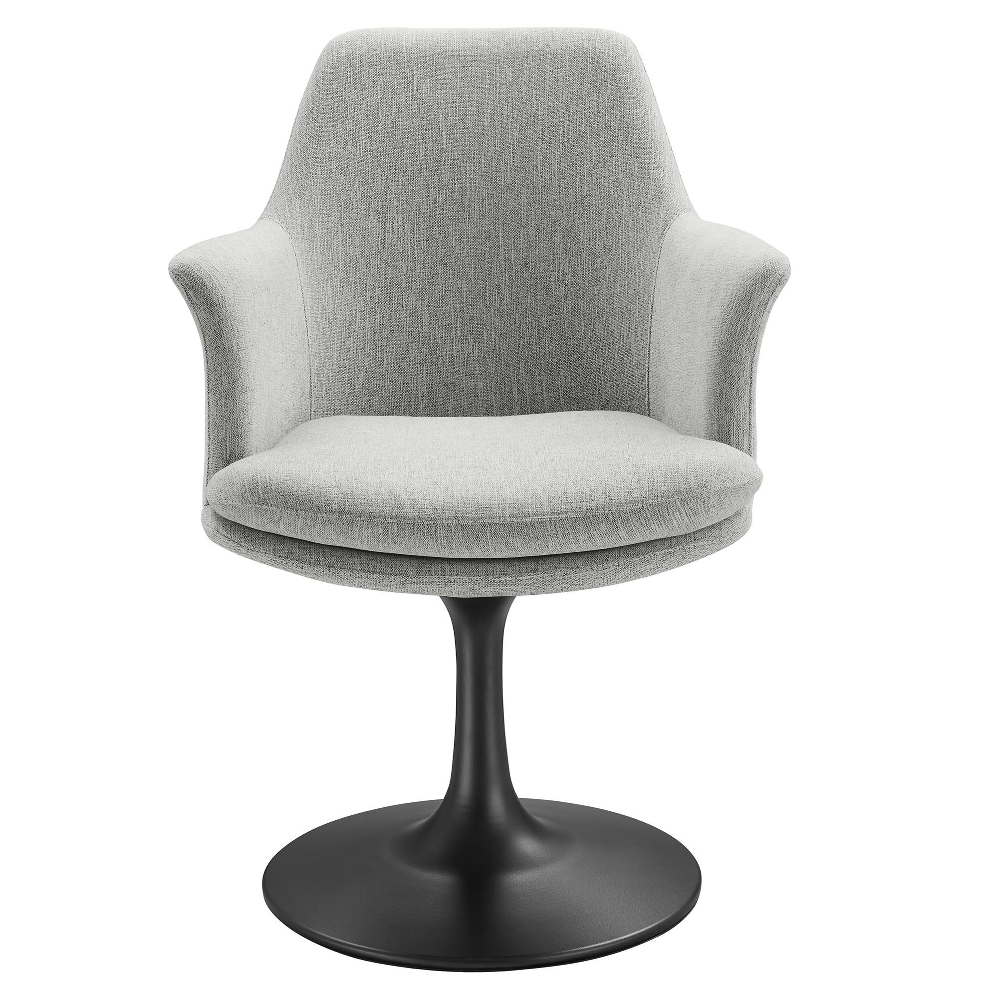 Lippa Swivel Dining Upholstered Armchair, Black Light Gray