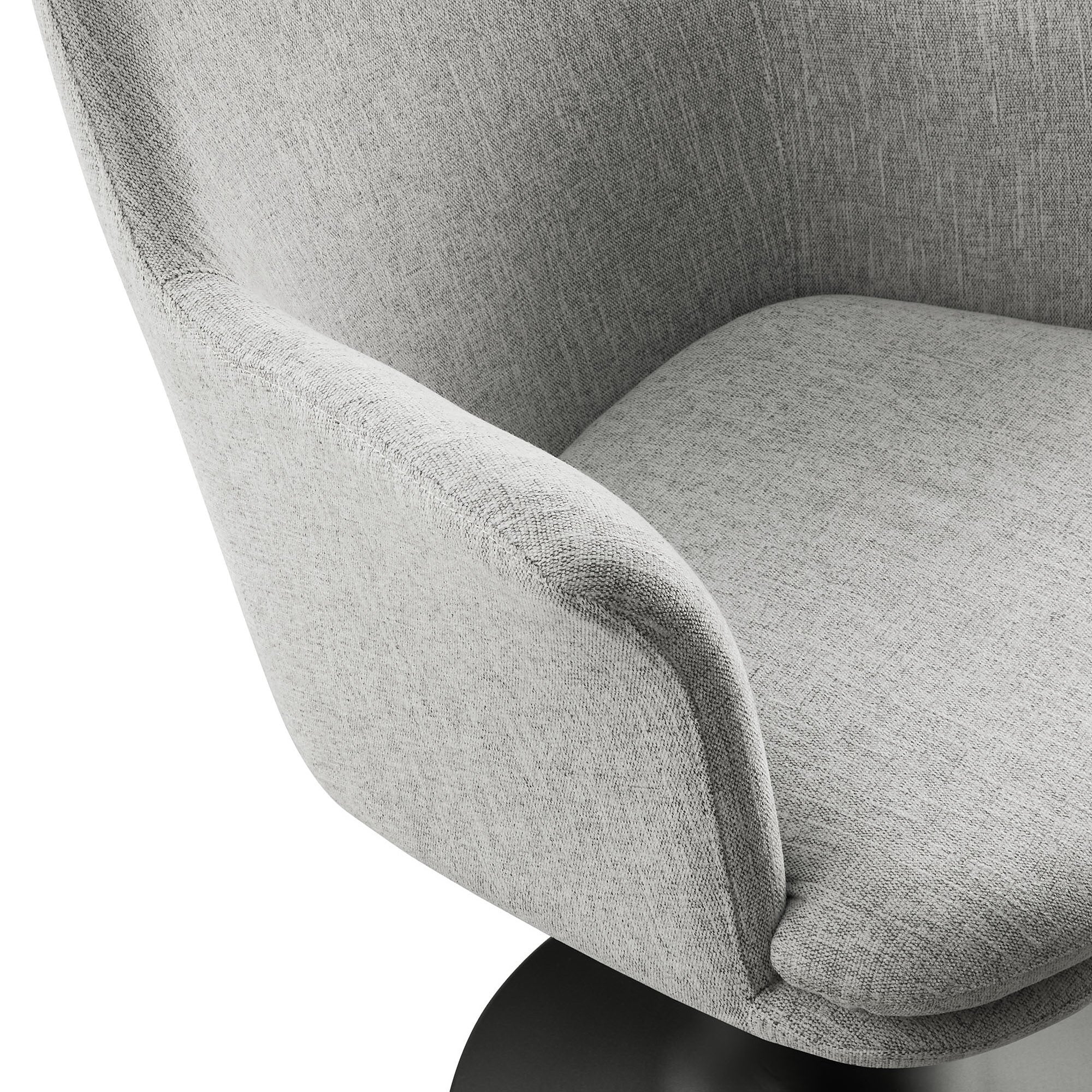 Lippa Swivel Dining Upholstered Armchair, Black Light Gray