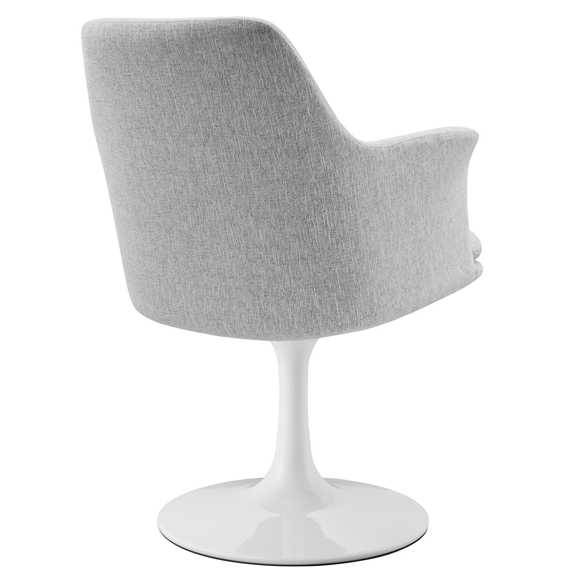 Lippa Swivel Dining Upholstered Armchair, White Light Gray
