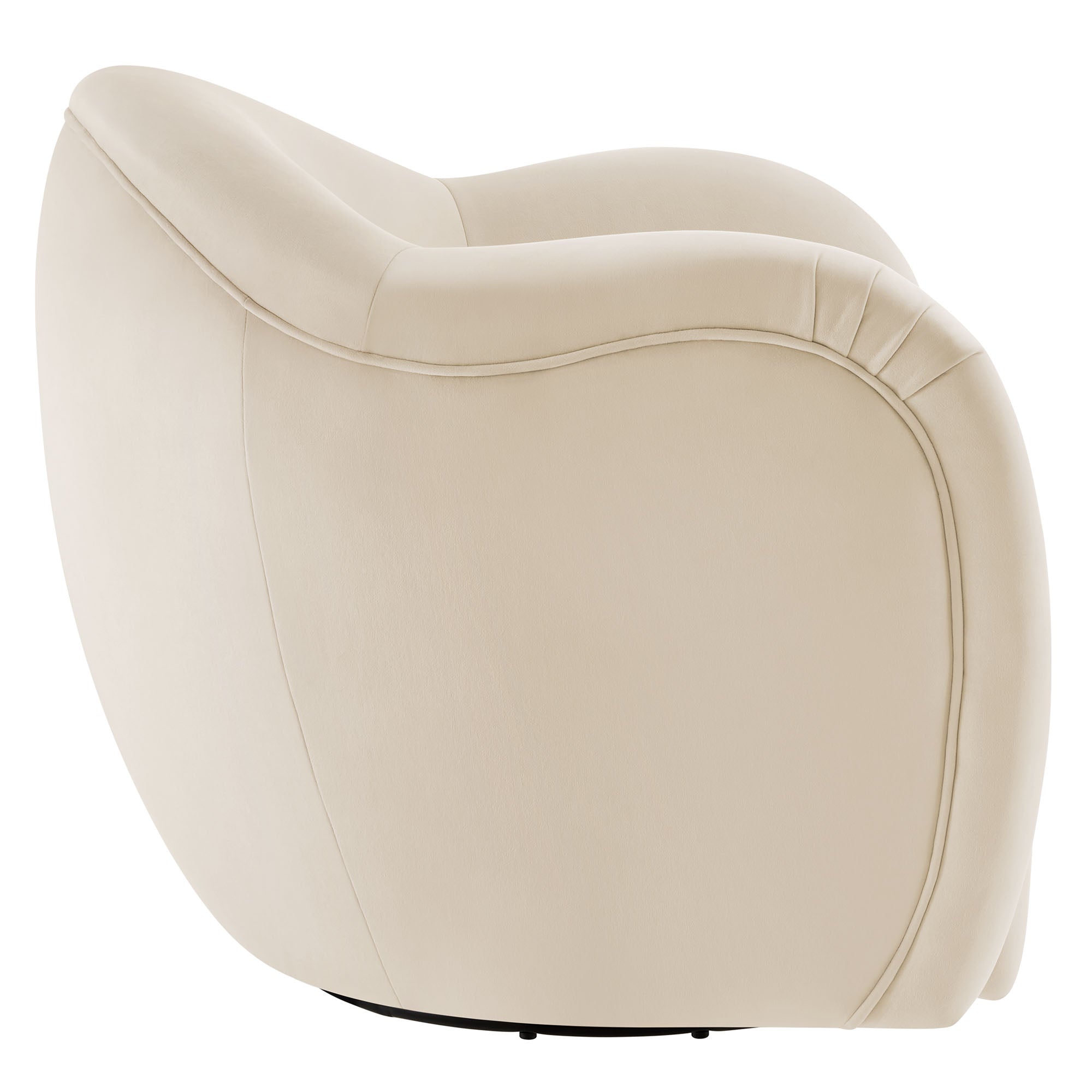 Compose Performance Velvet Swivel Armchair, Alabaster