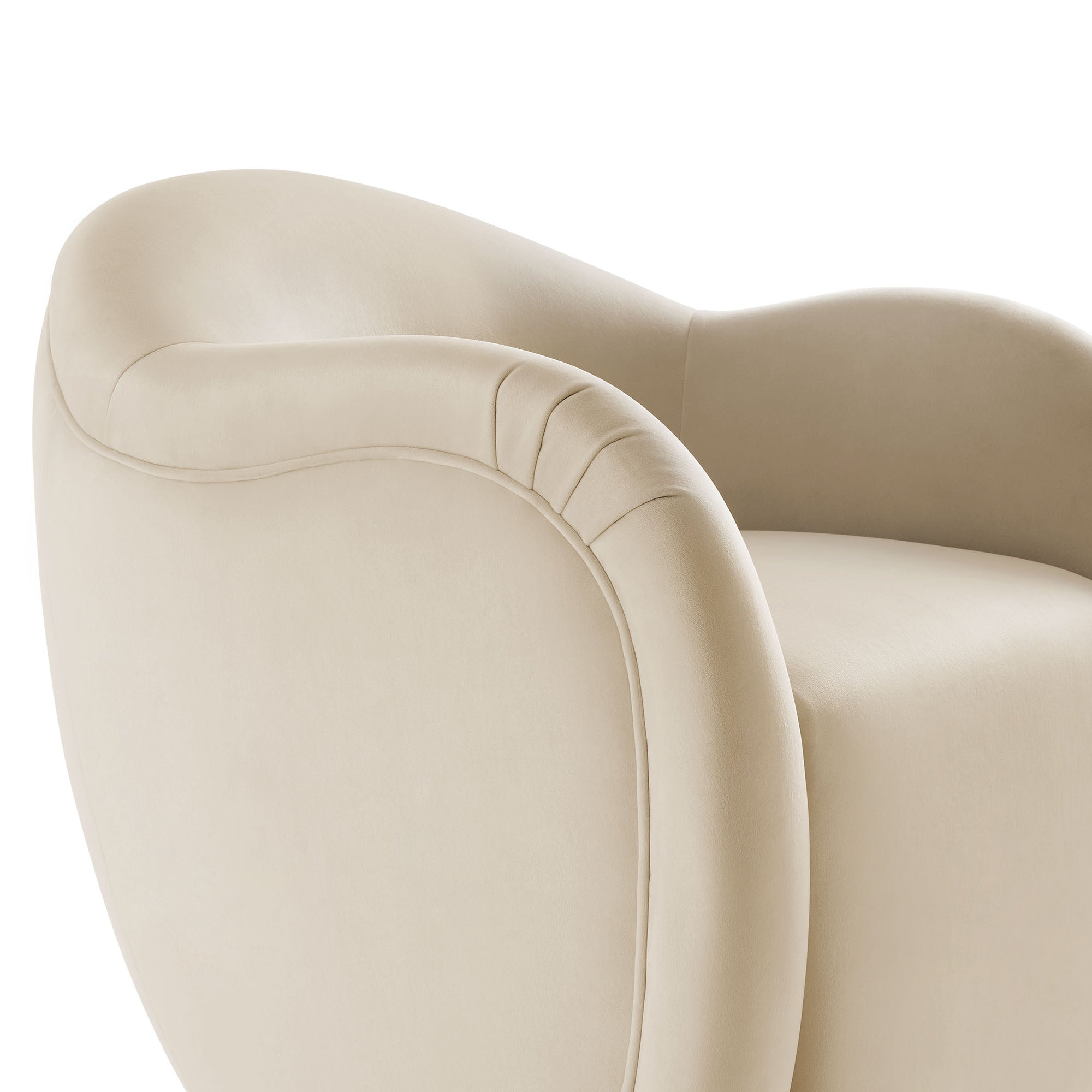 Compose Performance Velvet Swivel Armchair, Alabaster