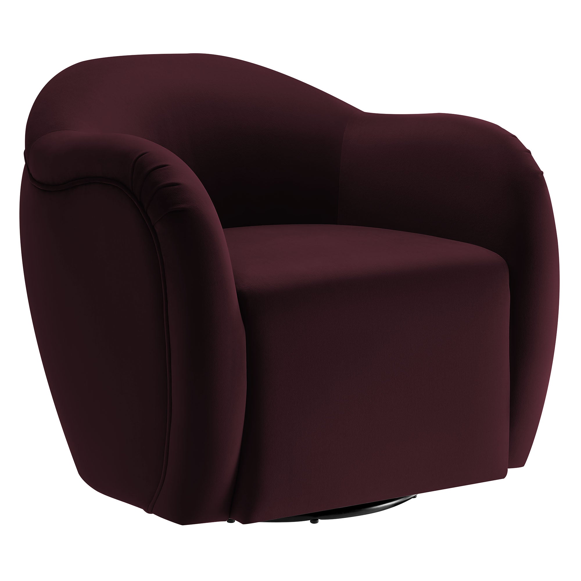 Compose Performance Velvet Swivel Armchair, Mulberry