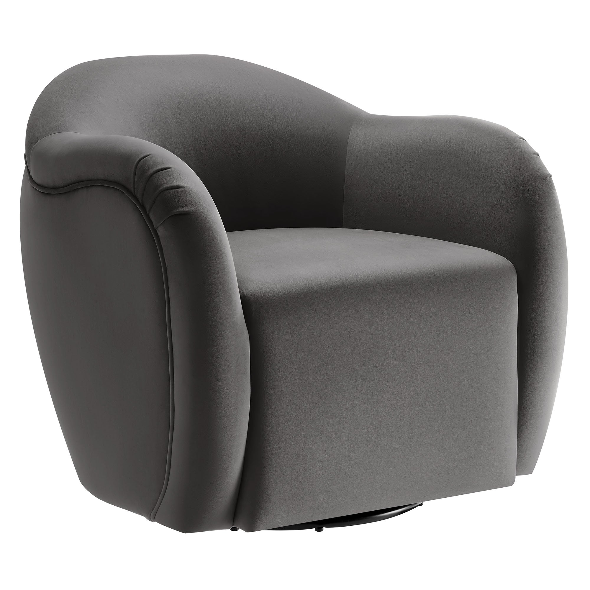 Compose Performance Velvet Swivel Armchair, Storm Gray