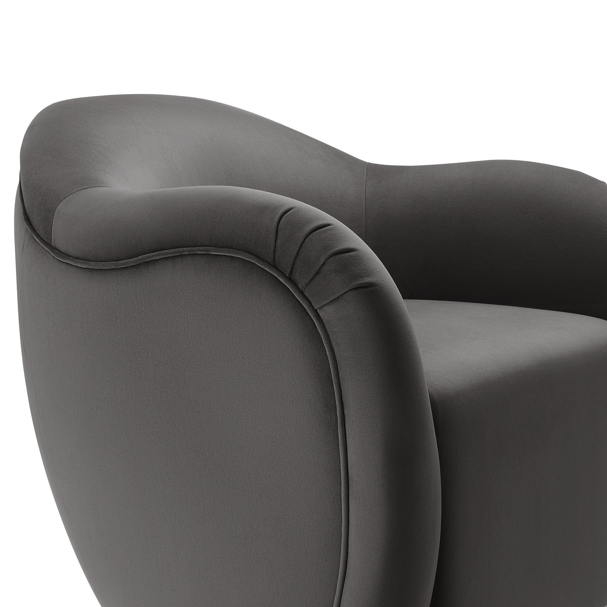 Compose Performance Velvet Swivel Armchair, Storm Gray