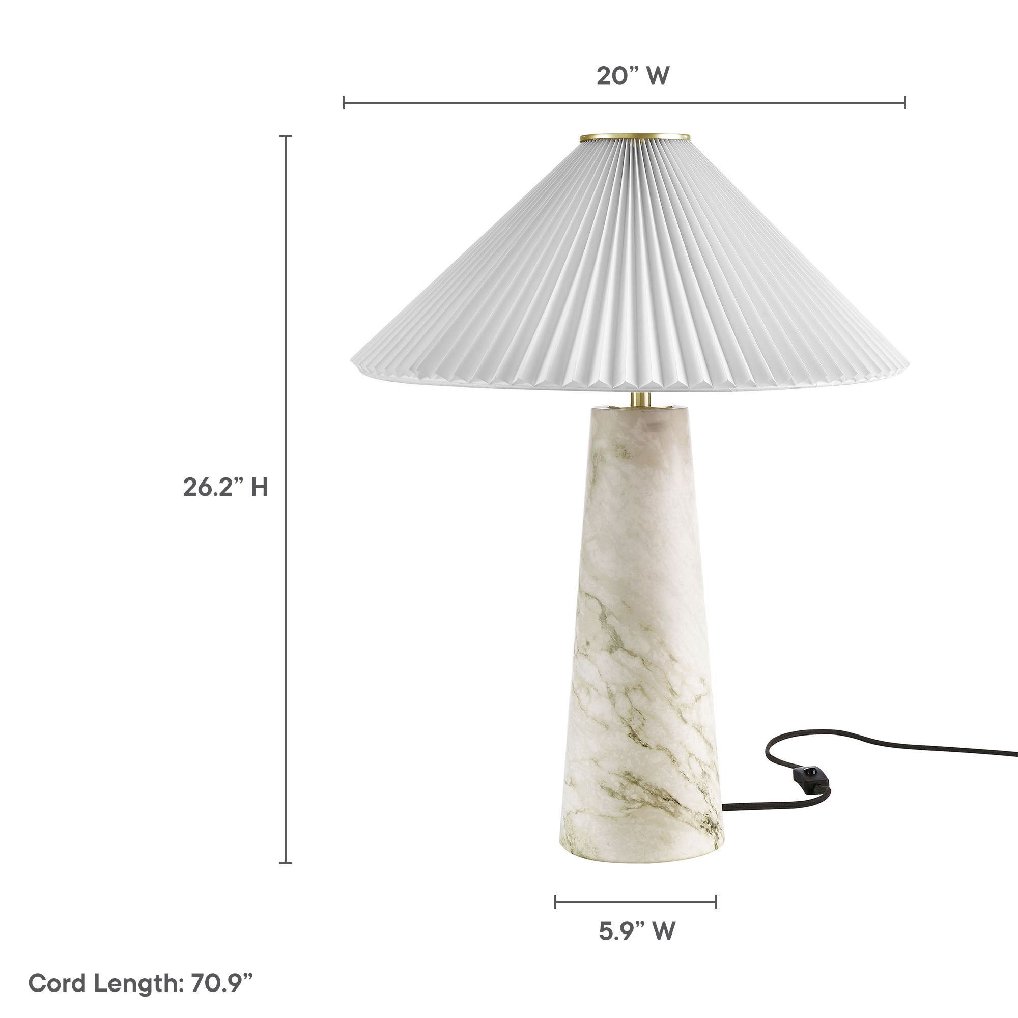 Nera Marble Table Lamp, White