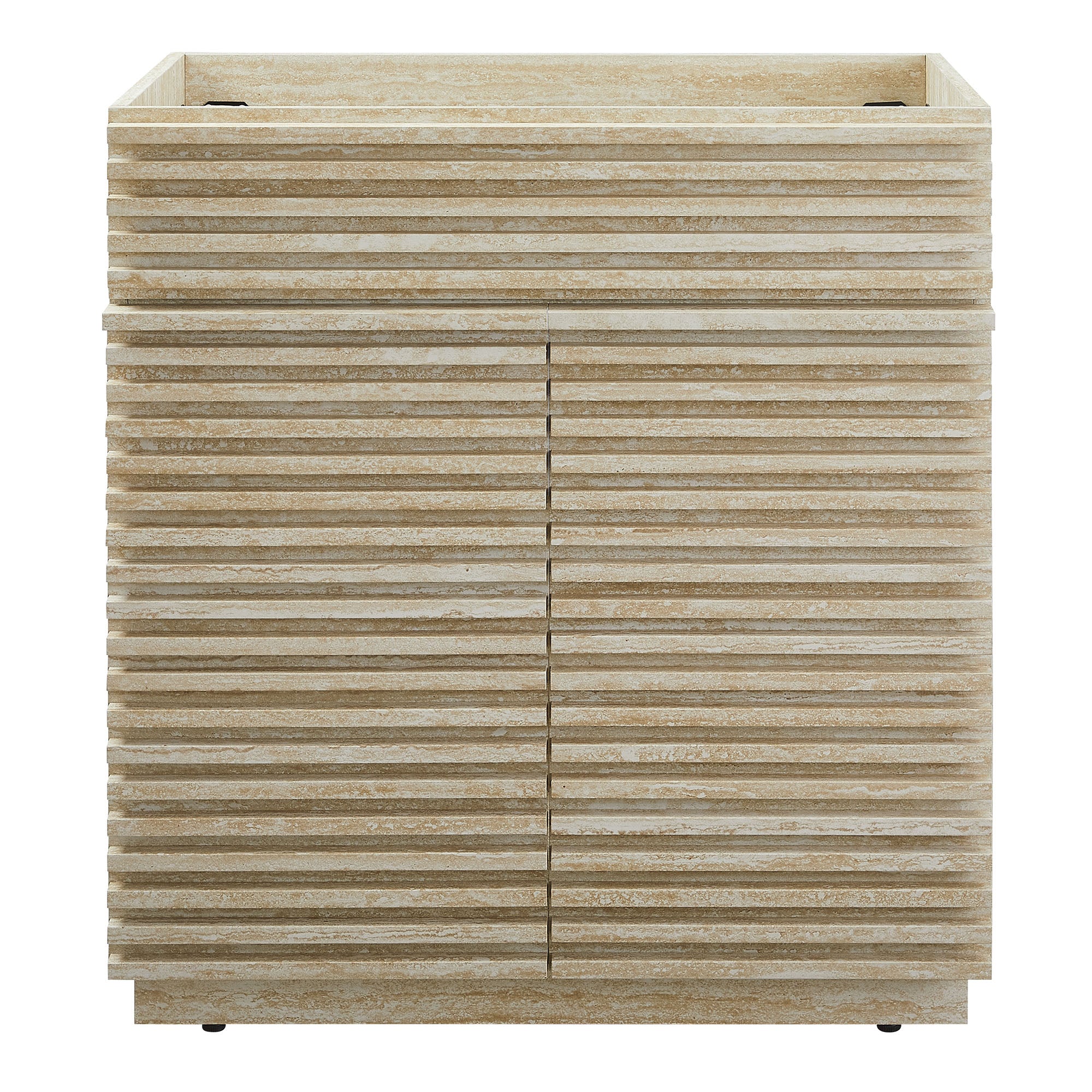 Render 30" Faux Travertine Bathroom Vanity Cabinet (Sink Not Included), Travertine