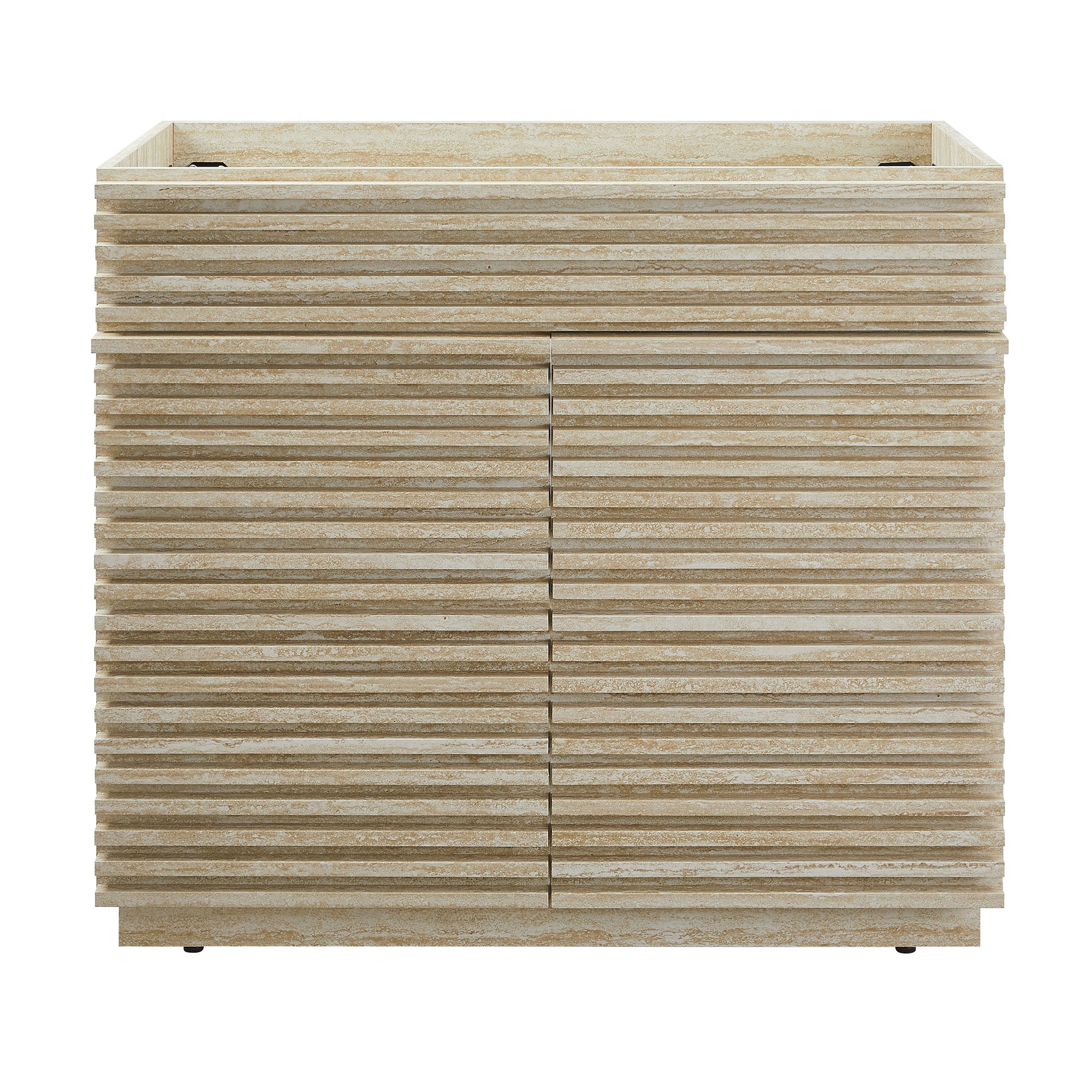 Render 36" Faux Travertine Bathroom Vanity Cabinet (Sink Not Included), Travertine