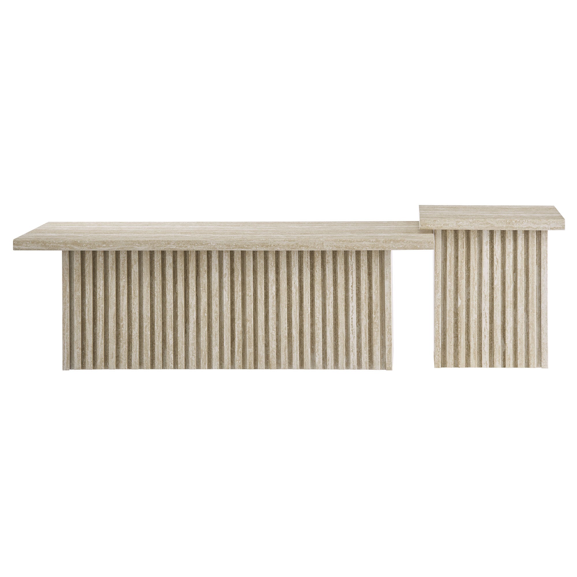 Render Nesting Coffee Tables Set of 2, Travertine