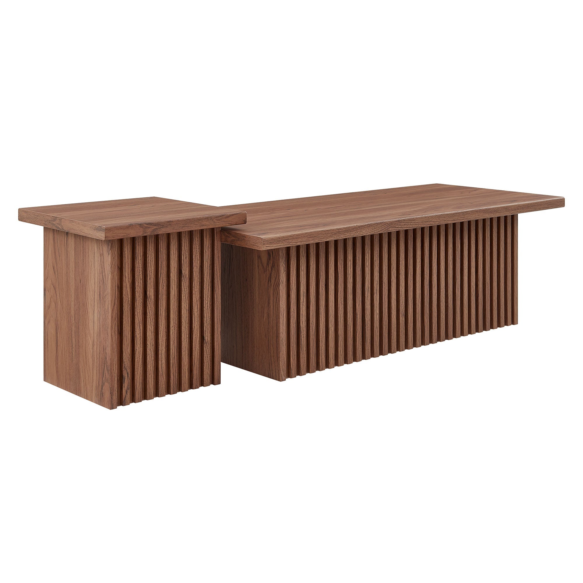 Render Nesting Coffee Tables Set of 2, Walnut