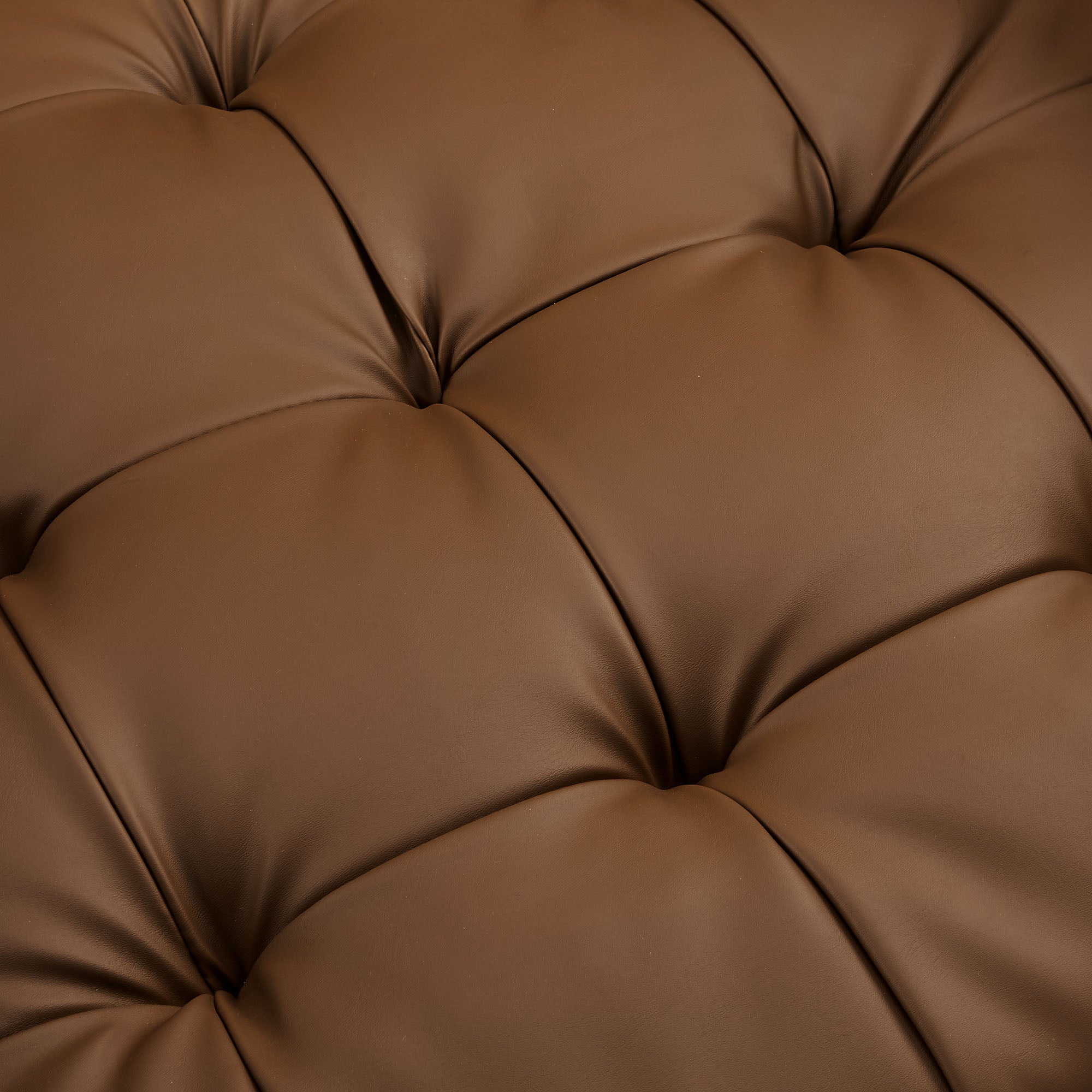 Valour Tufted Vegan Leather Accent Armchair, Brown