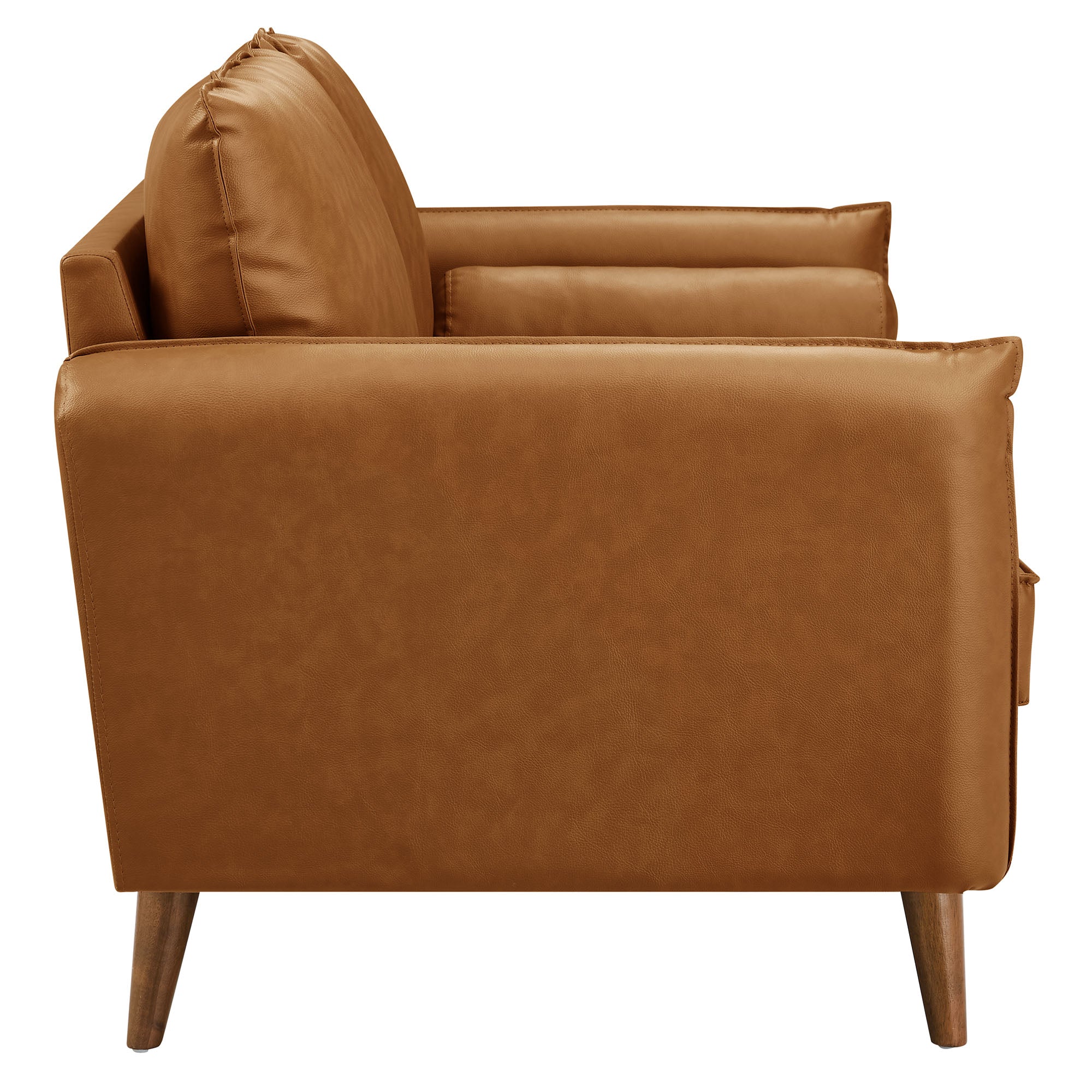 Revive Upholstered Vegan Leather Loveseat, Tan