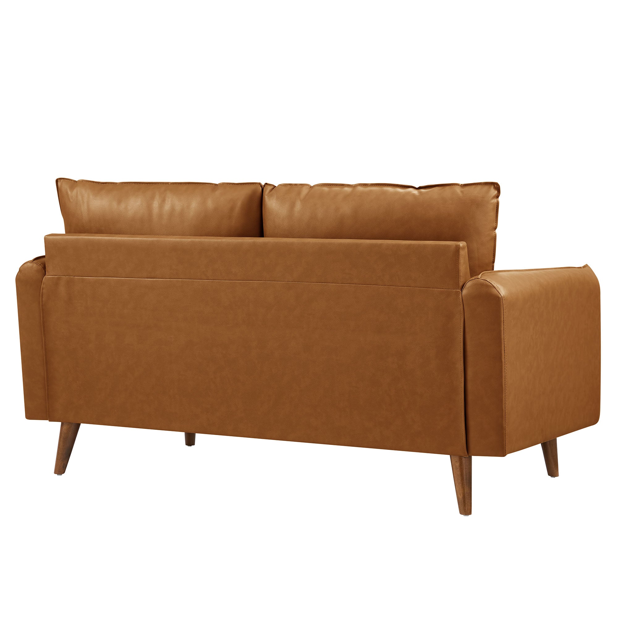 Revive Upholstered Vegan Leather Loveseat, Tan