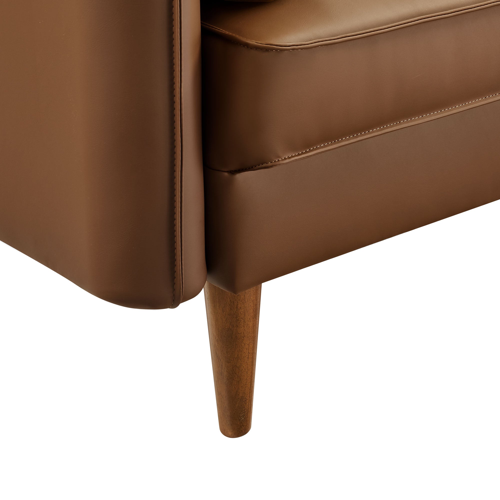 Revive Upholstered Vegan Leather Sofa, Brown