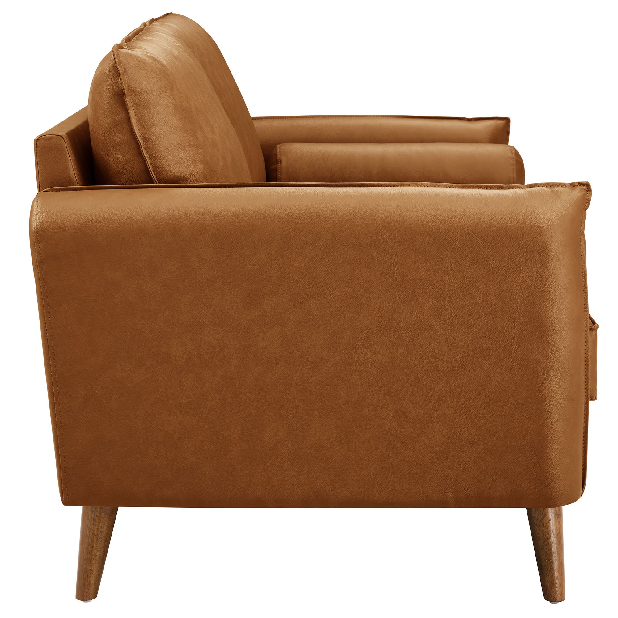 Revive Upholstered Vegan Leather Sofa, Tan