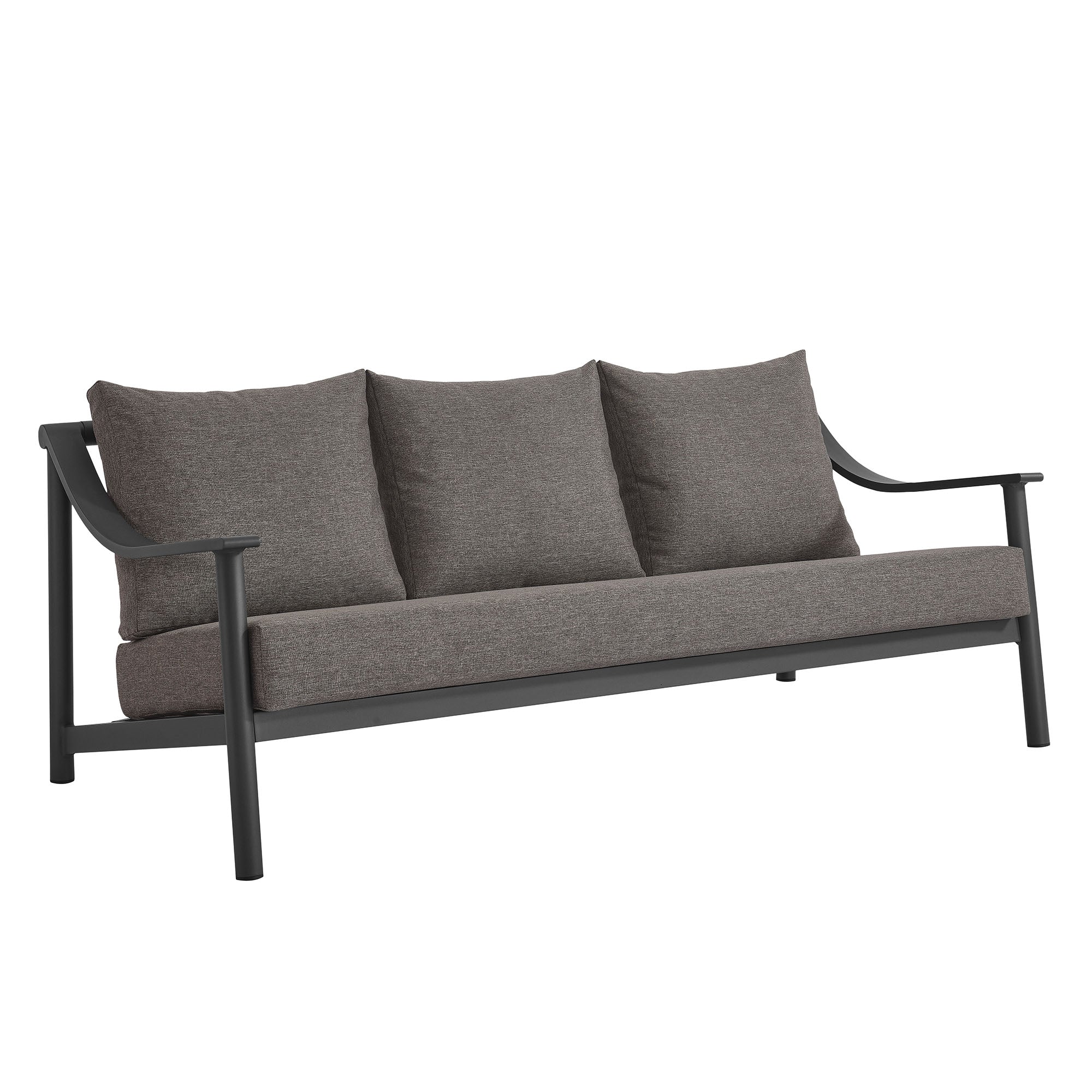 Terrace Outdoor Patio Aluminum Sofa, Carbon Graphite