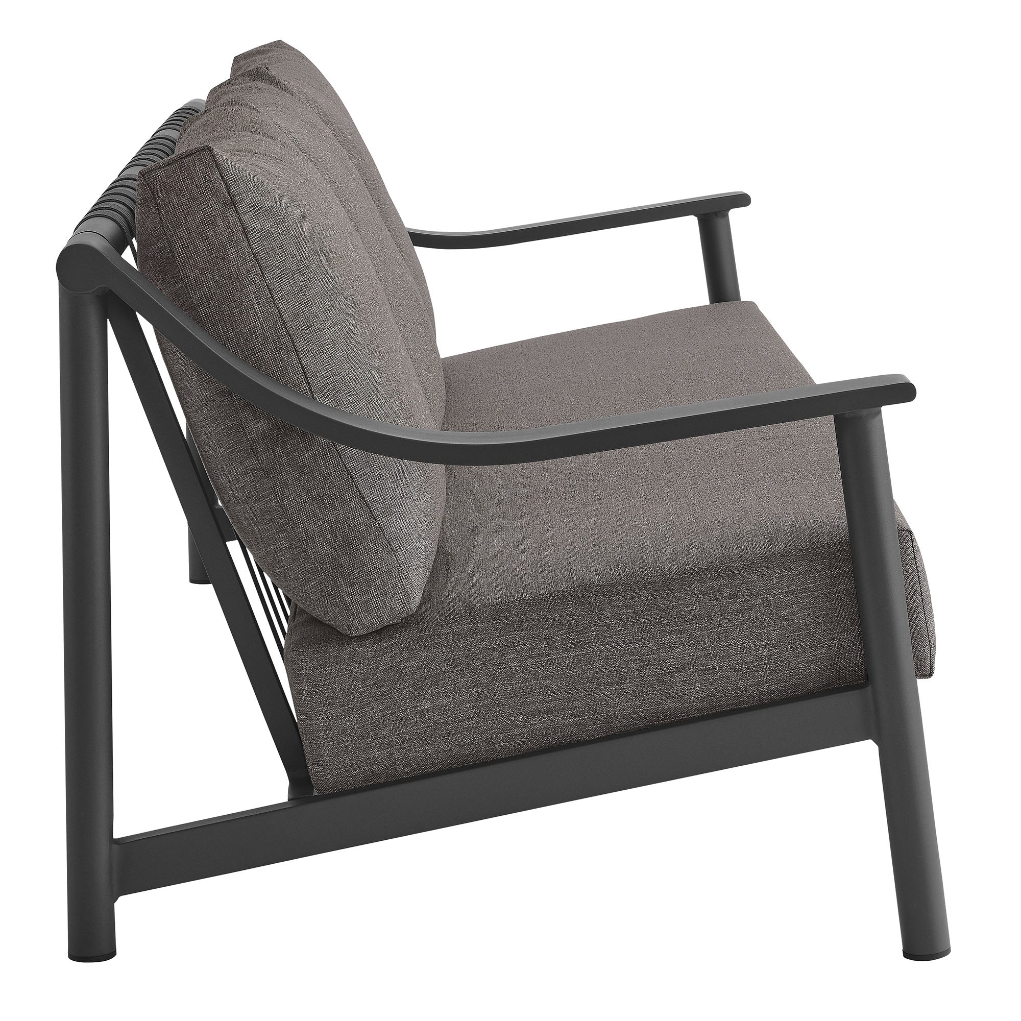 Terrace Outdoor Patio Aluminum Sofa, Carbon Graphite