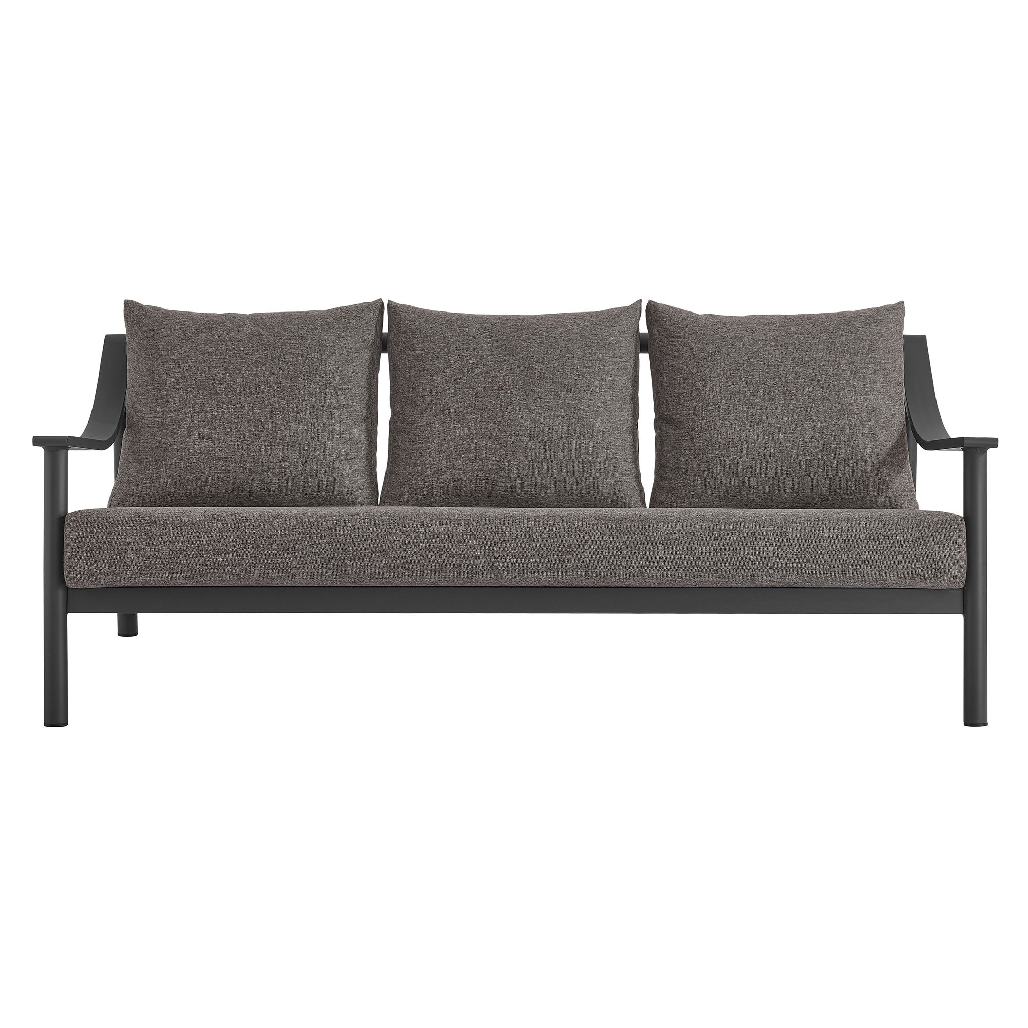 Terrace Outdoor Patio Aluminum Sofa, Carbon Graphite