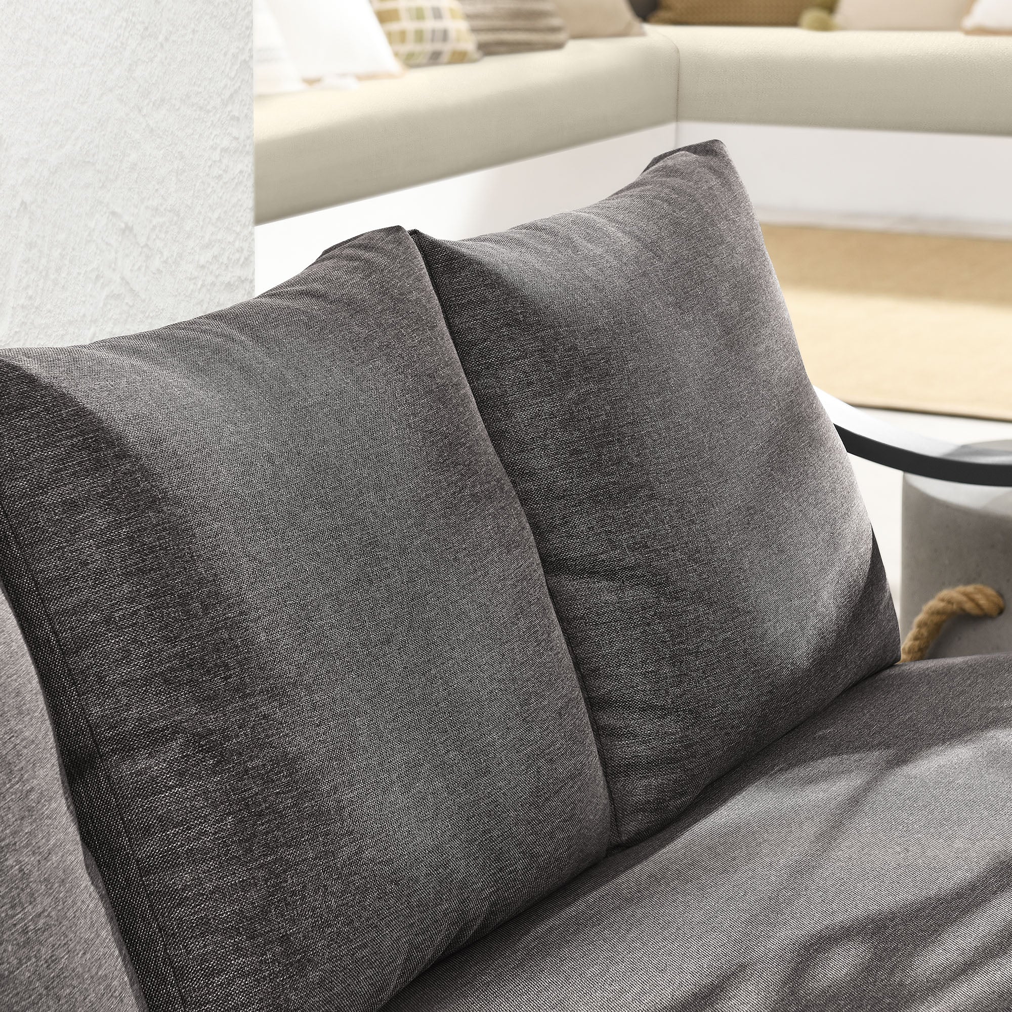 Terrace Outdoor Patio Aluminum Sofa, Carbon Graphite