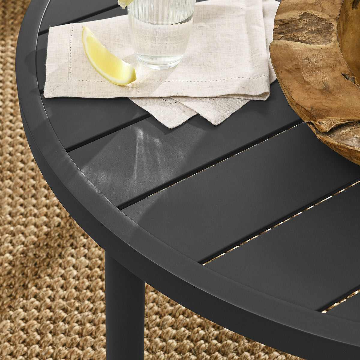 Terrace 35" Outdoor Patio Aluminum Round Coffee Table, Graphite