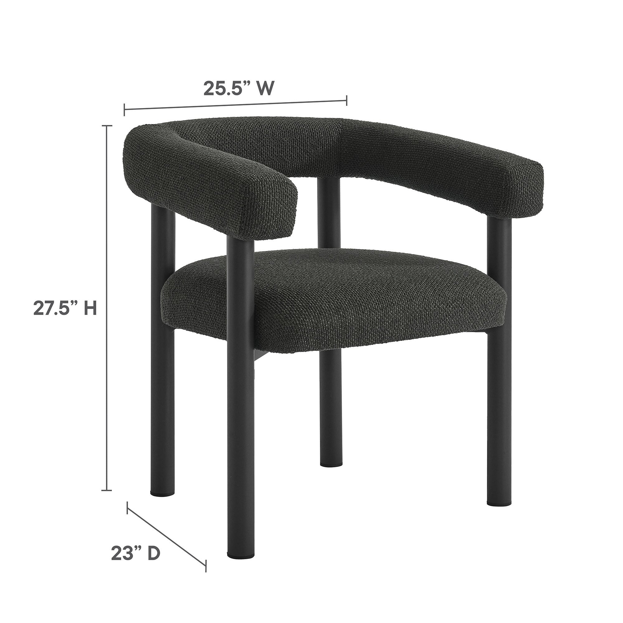 Nautica Outdoor Patio Aluminum Dining Armchairs Set of 2, Charcoal Graphite