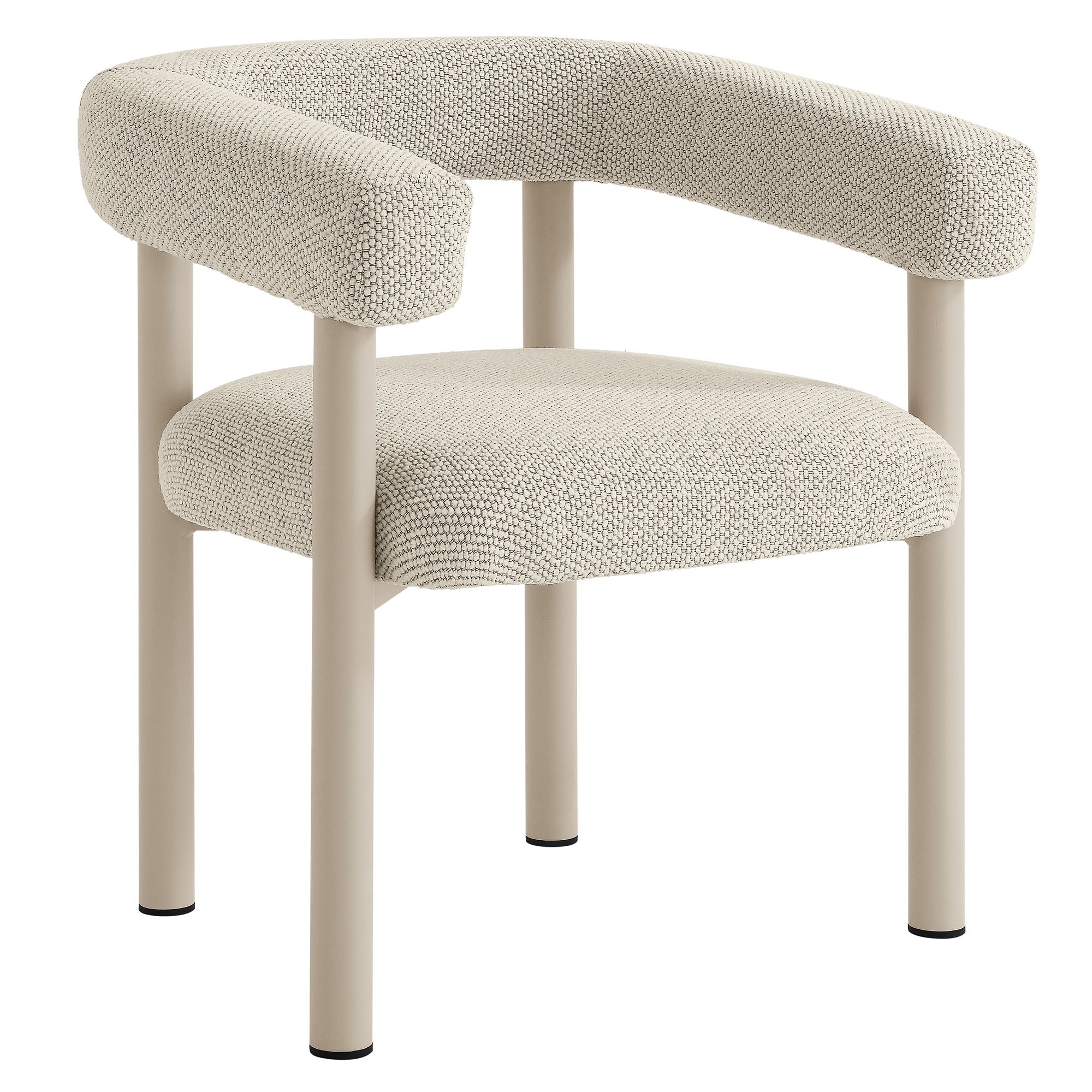 Nautica Outdoor Patio Aluminum Dining Armchairs Set of 2, Ivory Taupe