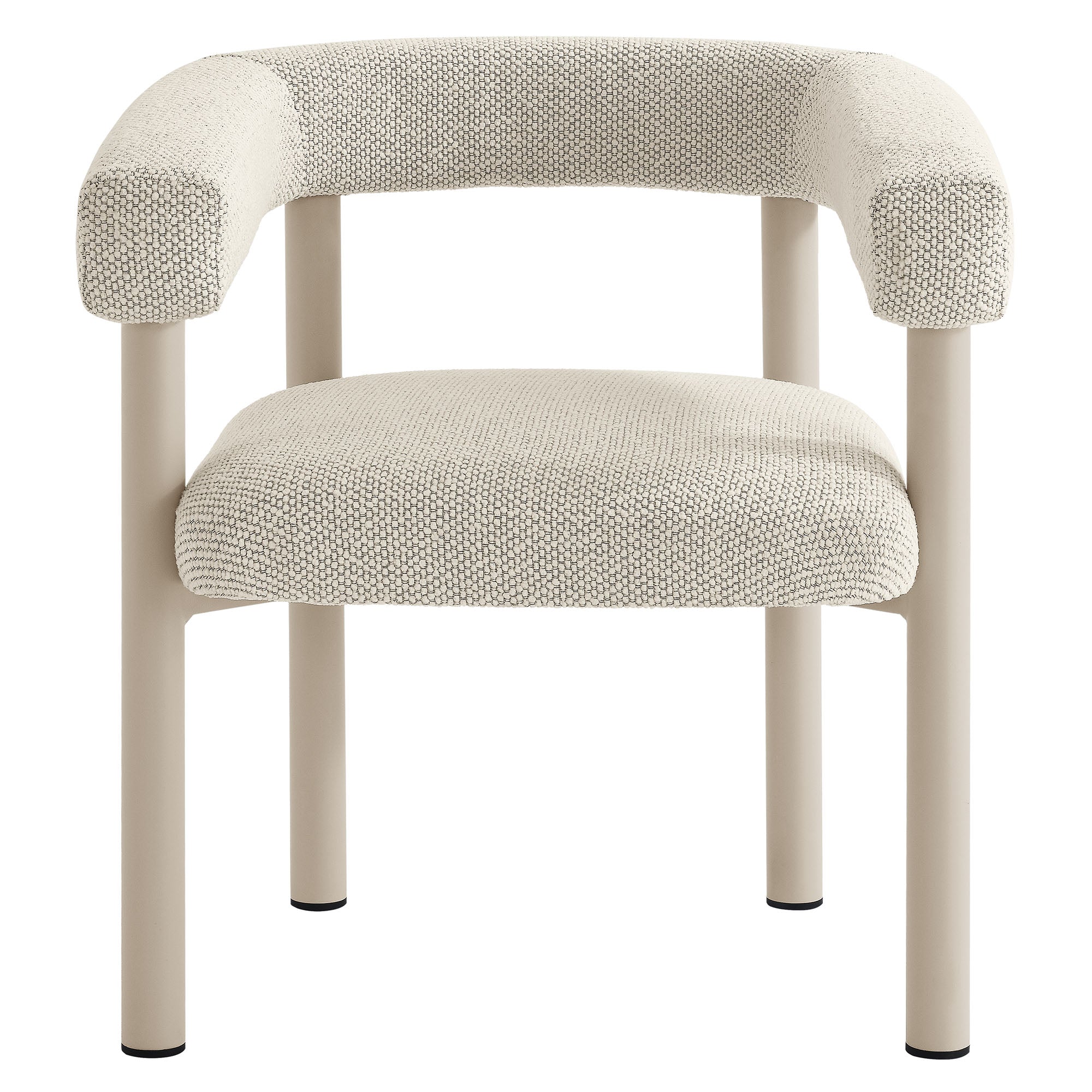Nautica Outdoor Patio Aluminum Dining Armchairs Set of 2, Ivory Taupe