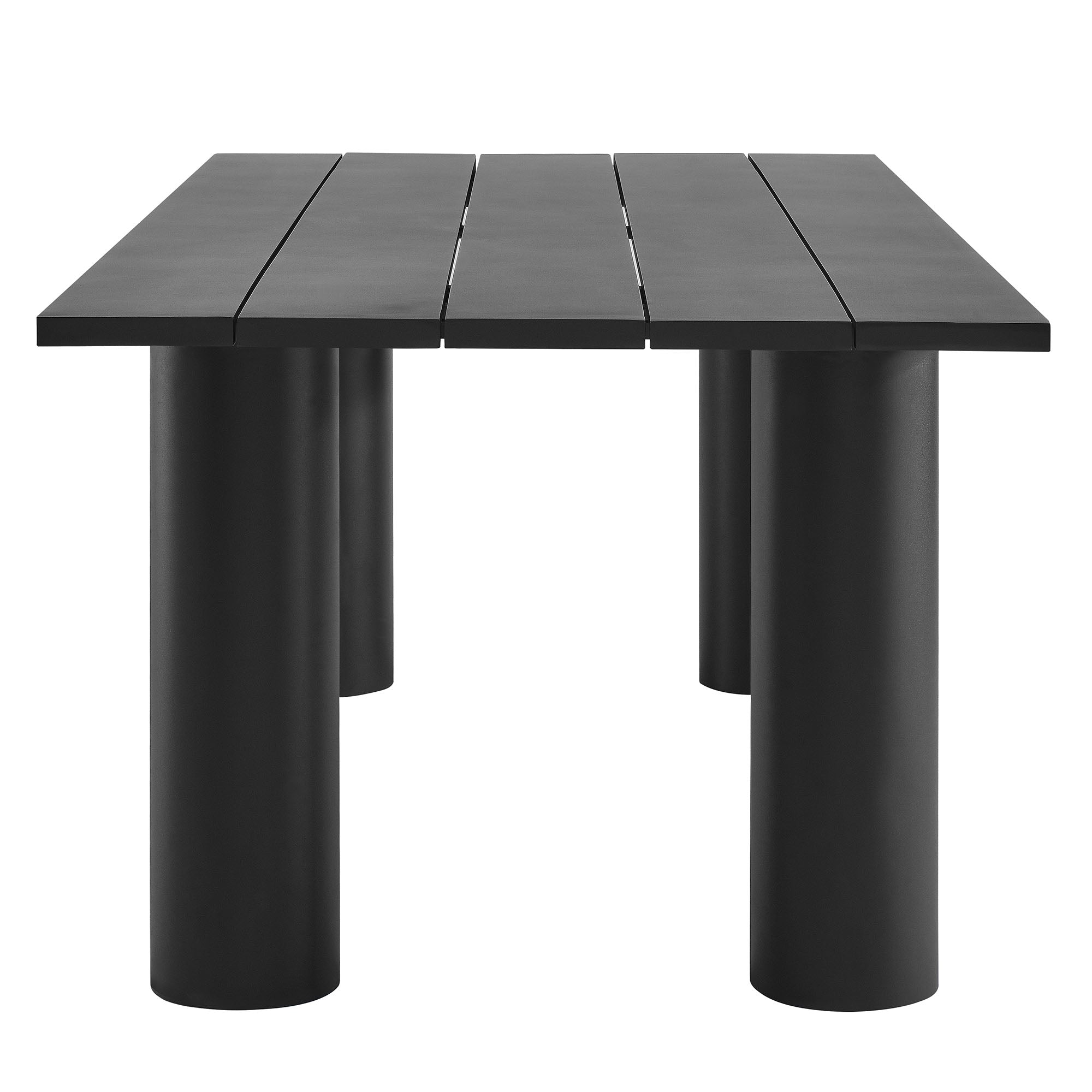 Nautica Outdoor Patio 87" Rectangular Aluminum Dining Table, Graphite
