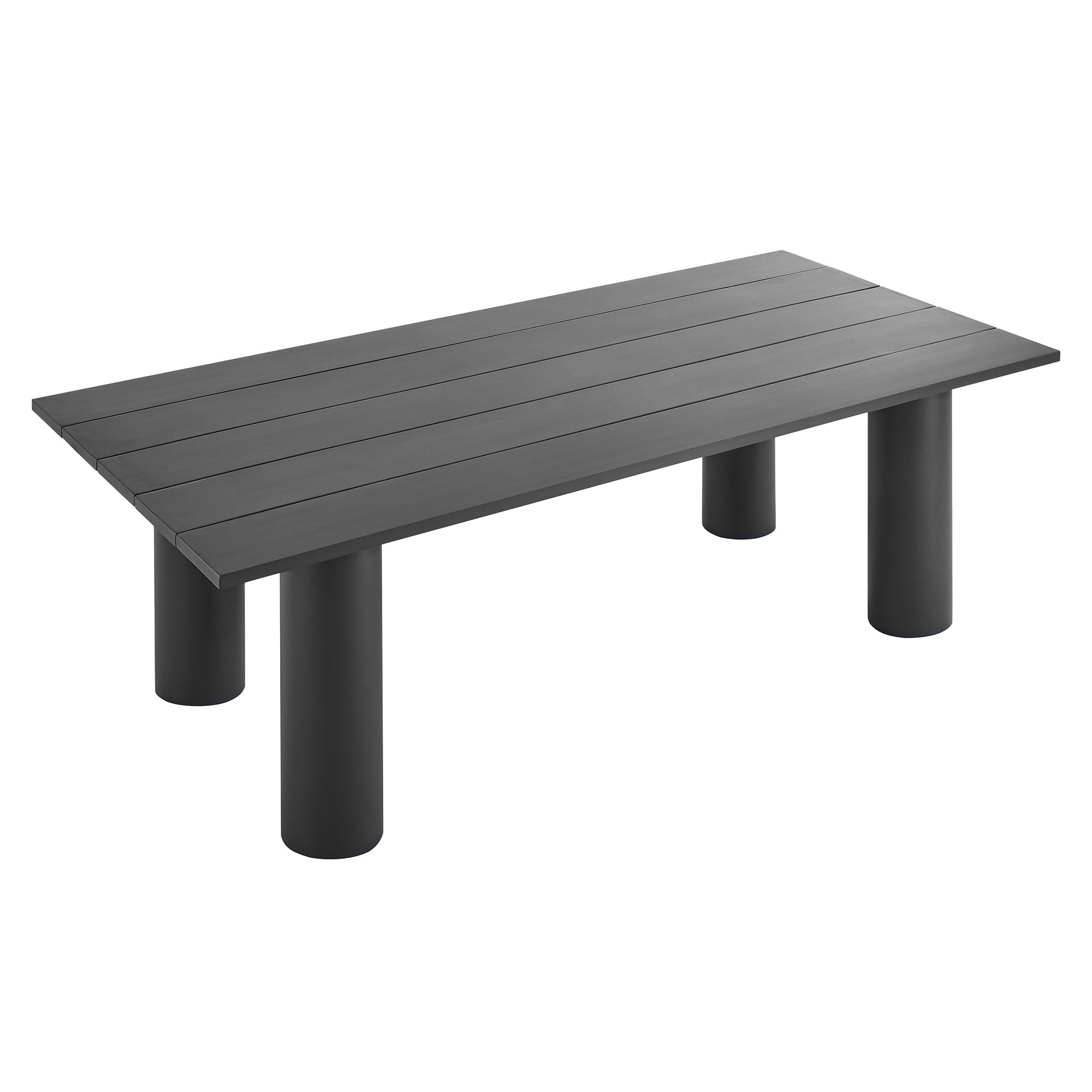 Nautica Outdoor Patio 87" Rectangular Aluminum Dining Table, Graphite
