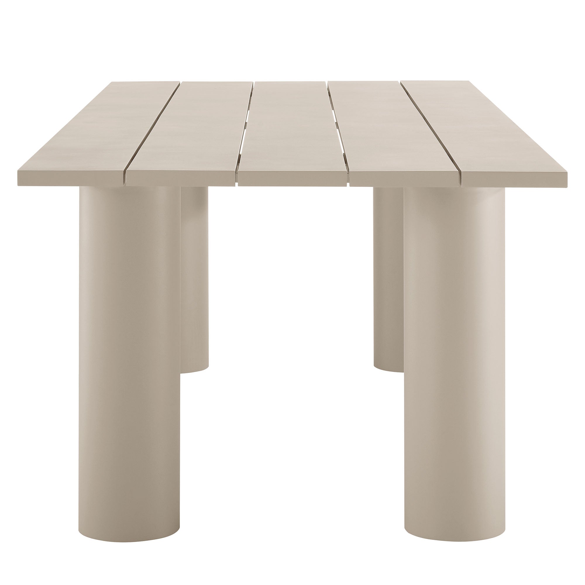Nautica Outdoor Patio 87" Rectangular Aluminum Dining Table, Taupe