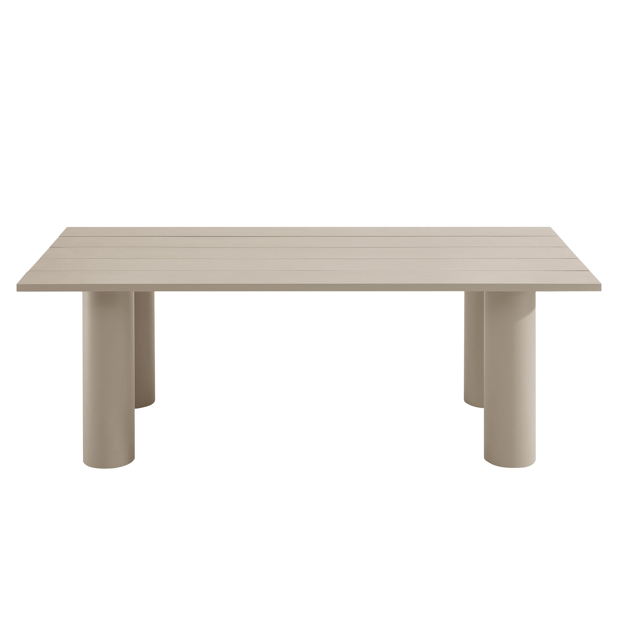 Nautica Outdoor Patio 87" Rectangular Aluminum Dining Table, Taupe