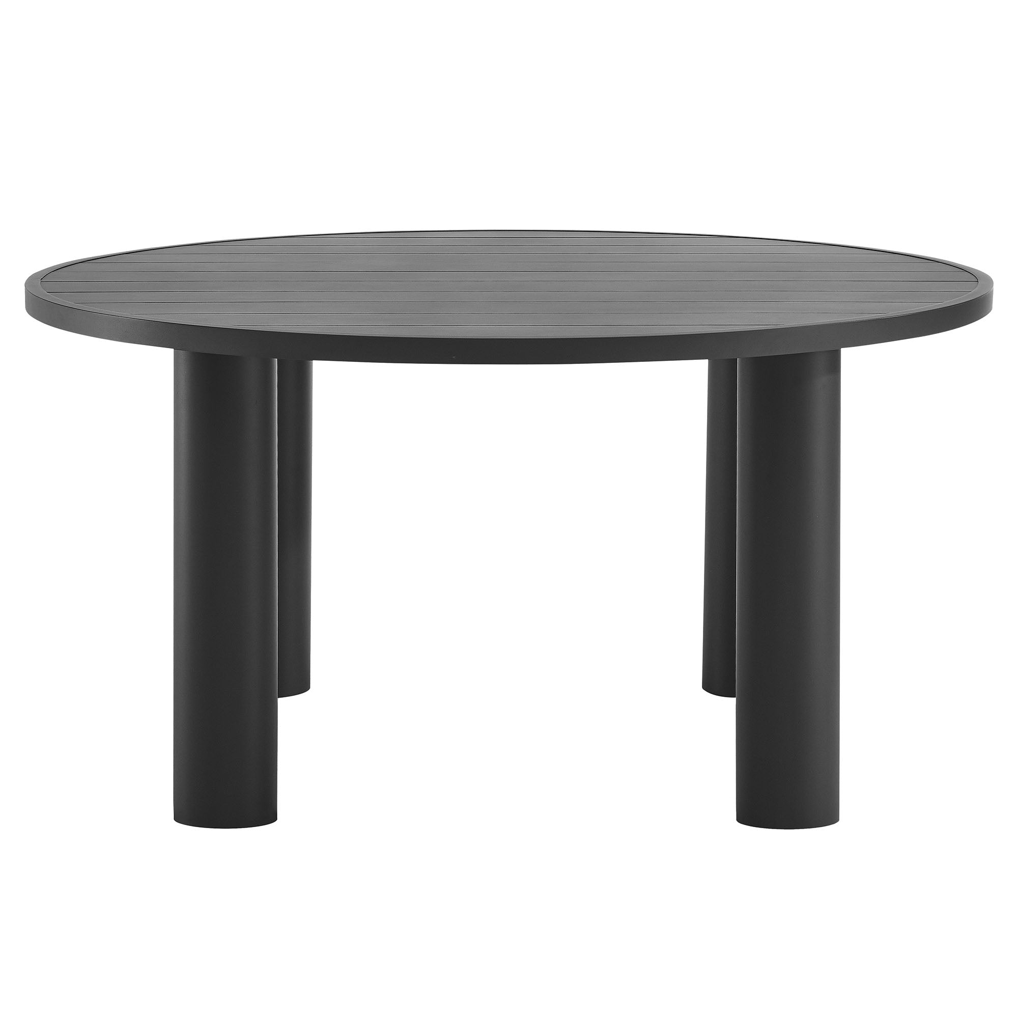 Nautica 5-Piece Round Outdoor Patio Aluminum Dining Table and Chairs Set, Ivory Graphite