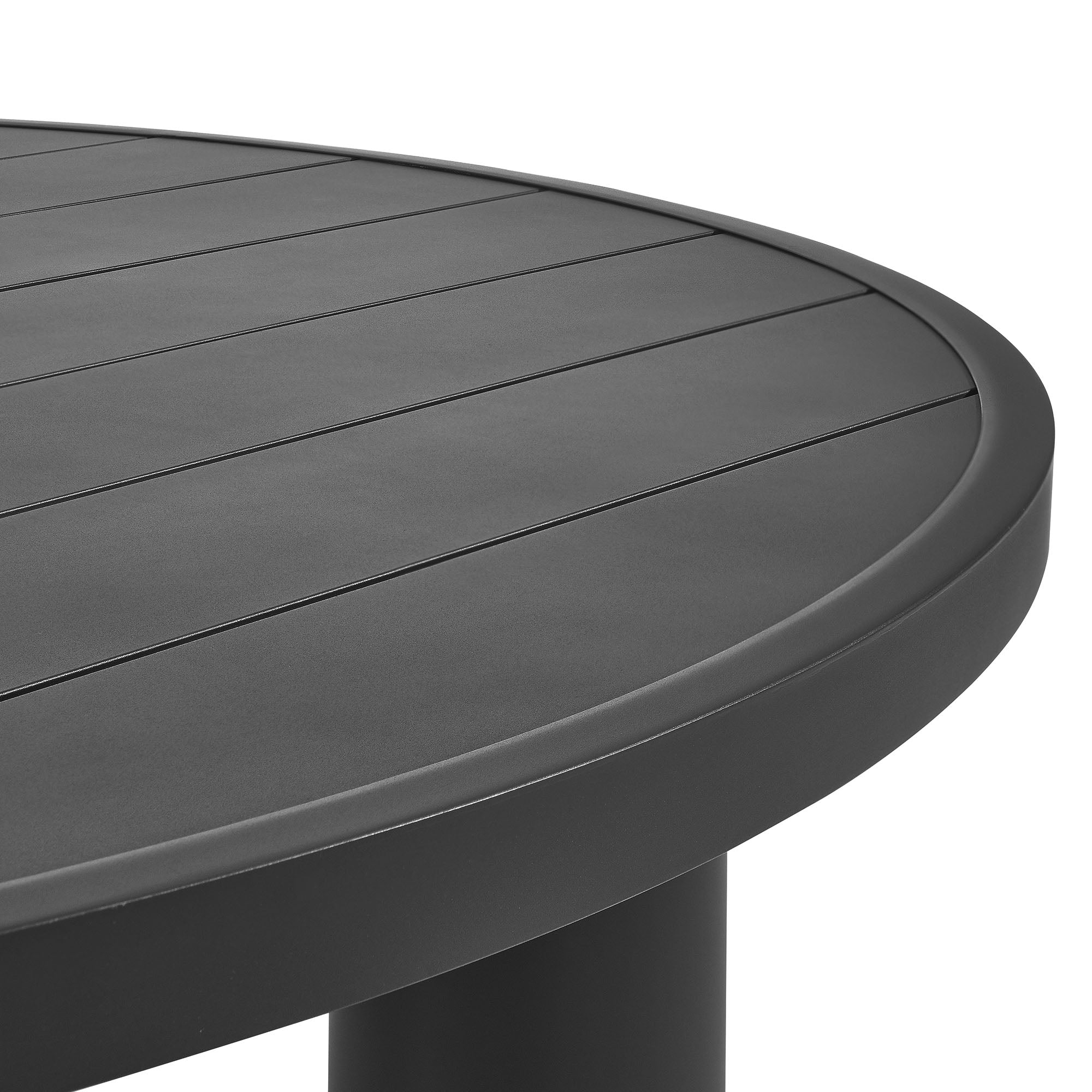 Nautica Outdoor Patio 60" Round Aluminum Dining Table, Graphite
